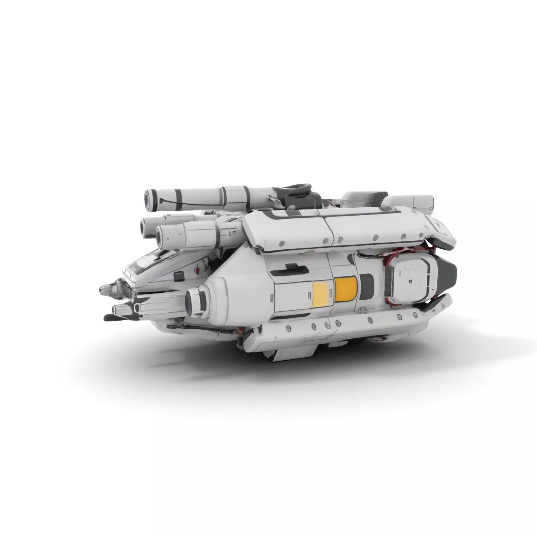 Sleek White Spaceship model pack Low-poly 3D model_0