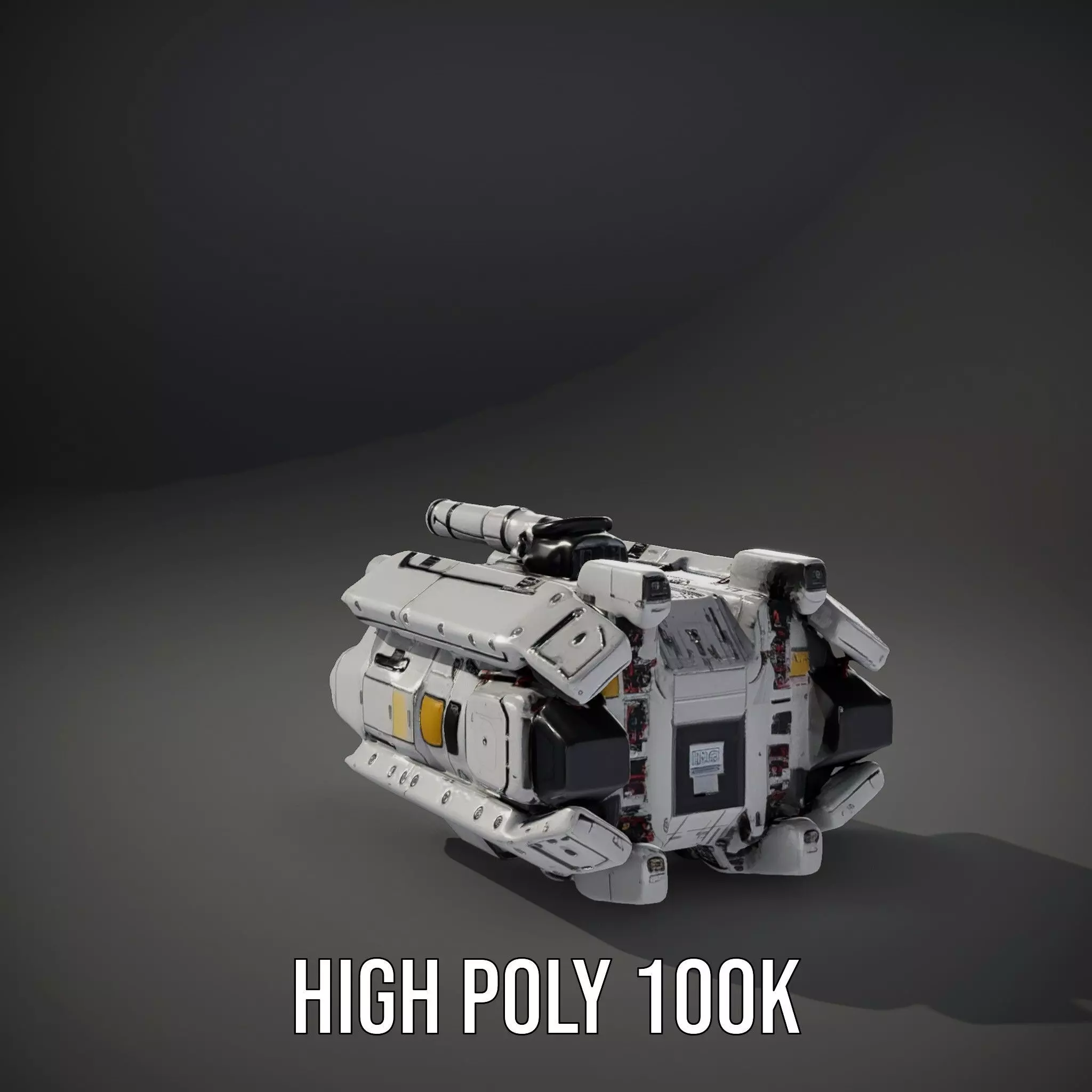 Sleek White Spaceship model pack Low-poly 3D model_8