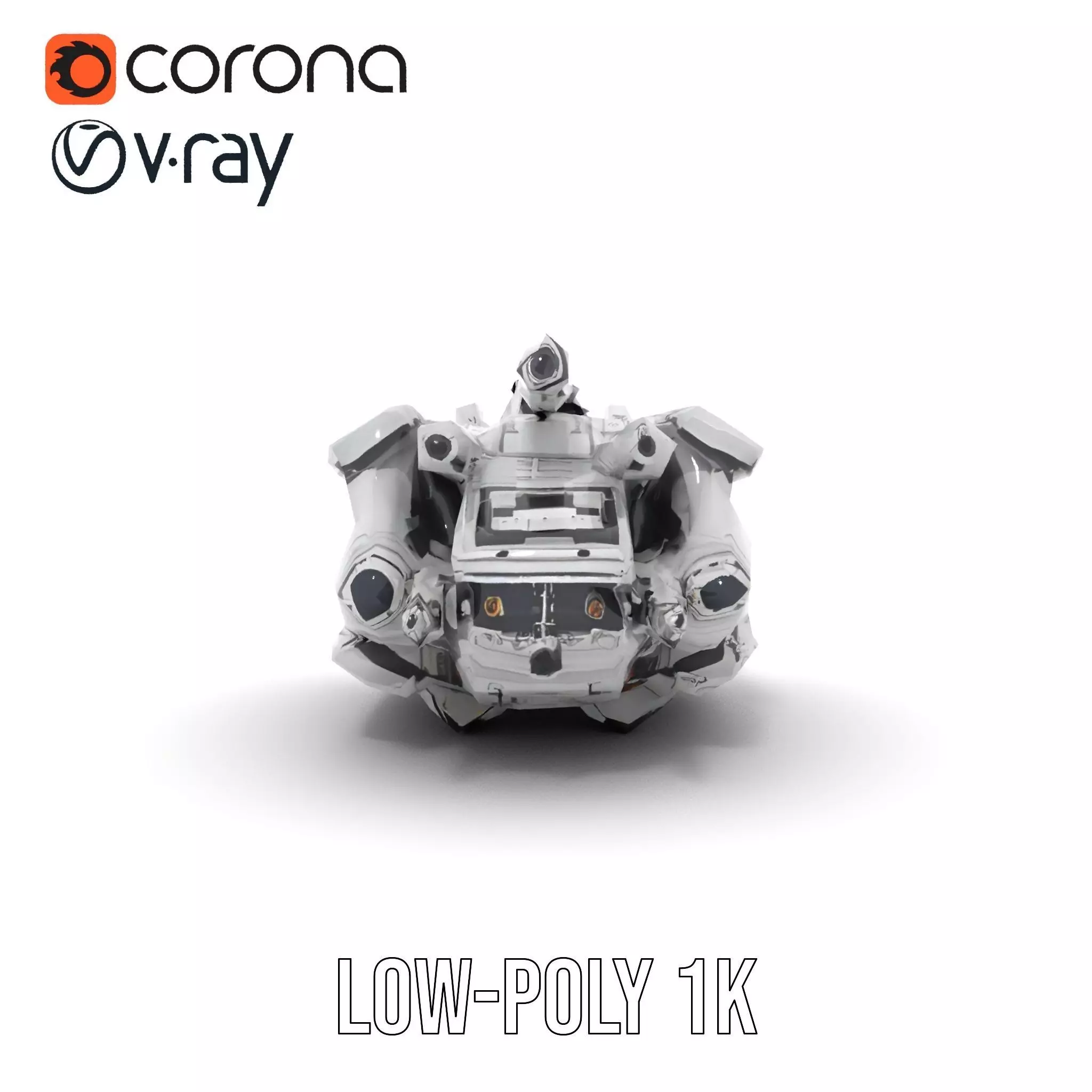 Sleek White Spaceship model pack Low-poly 3D model_7