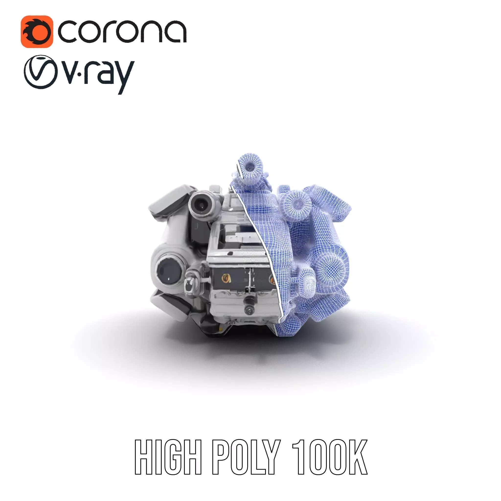 Sleek White Spaceship model pack Low-poly 3D model_34