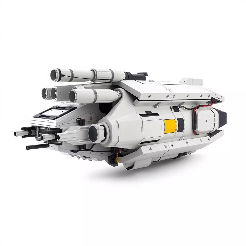 Sleek White Spaceship model pack Low-poly 3D model_2