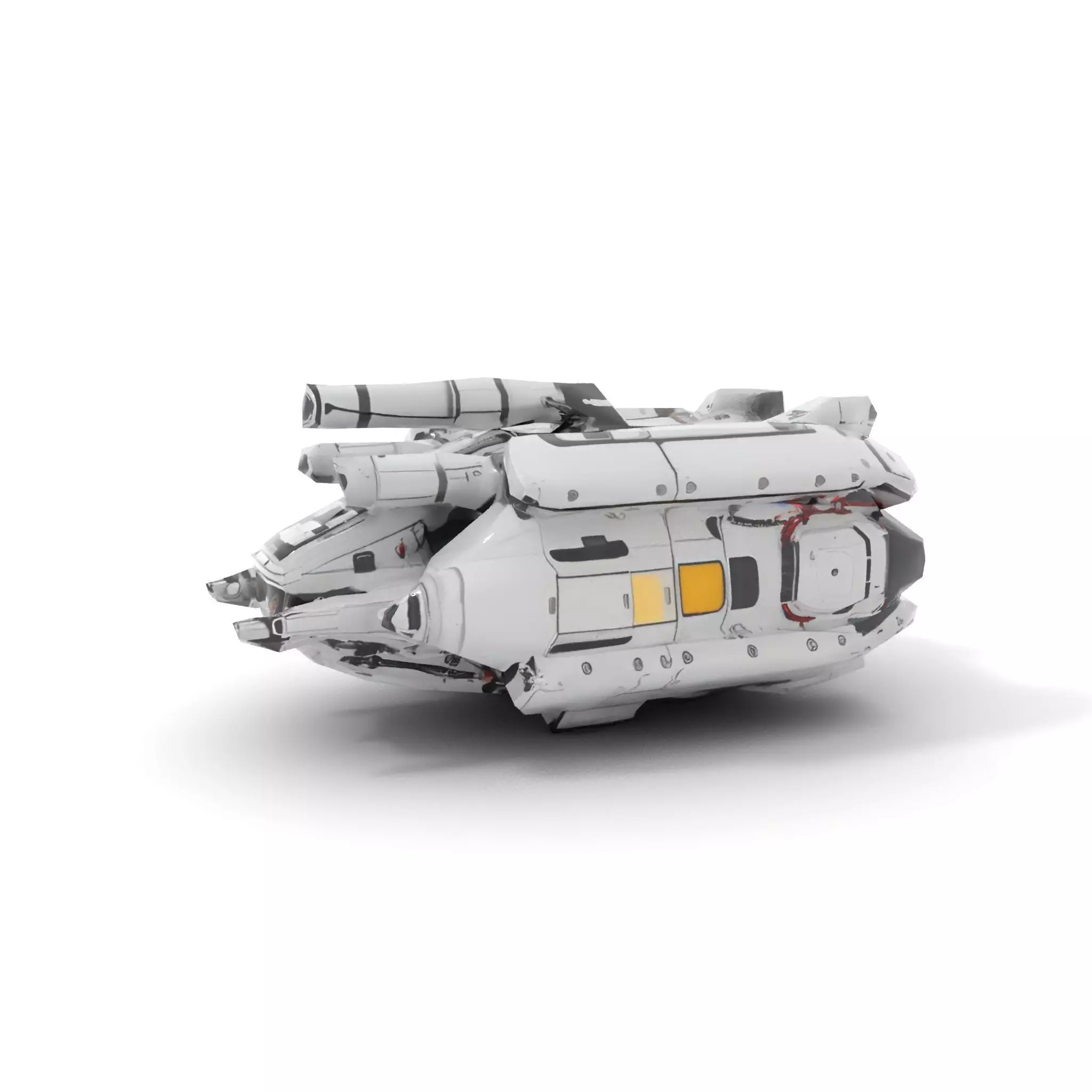 Sleek White Spaceship model pack Low-poly 3D model_9