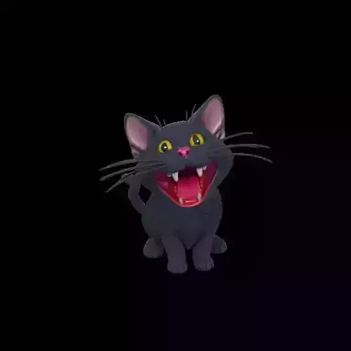 2224Laughing Cat  3D Printed Full Figure Statue