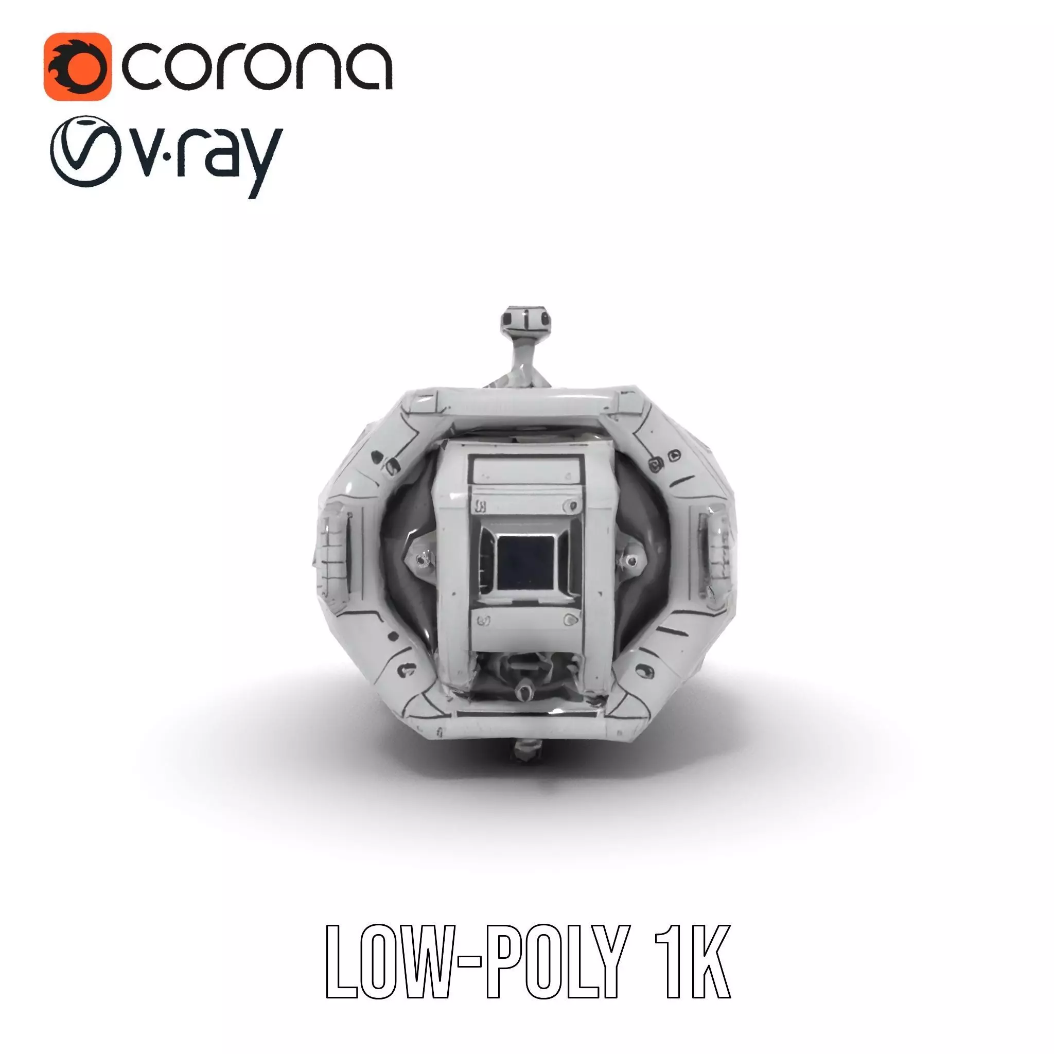 Futuristic Cargo Ship model pack Low-poly 3D model_7