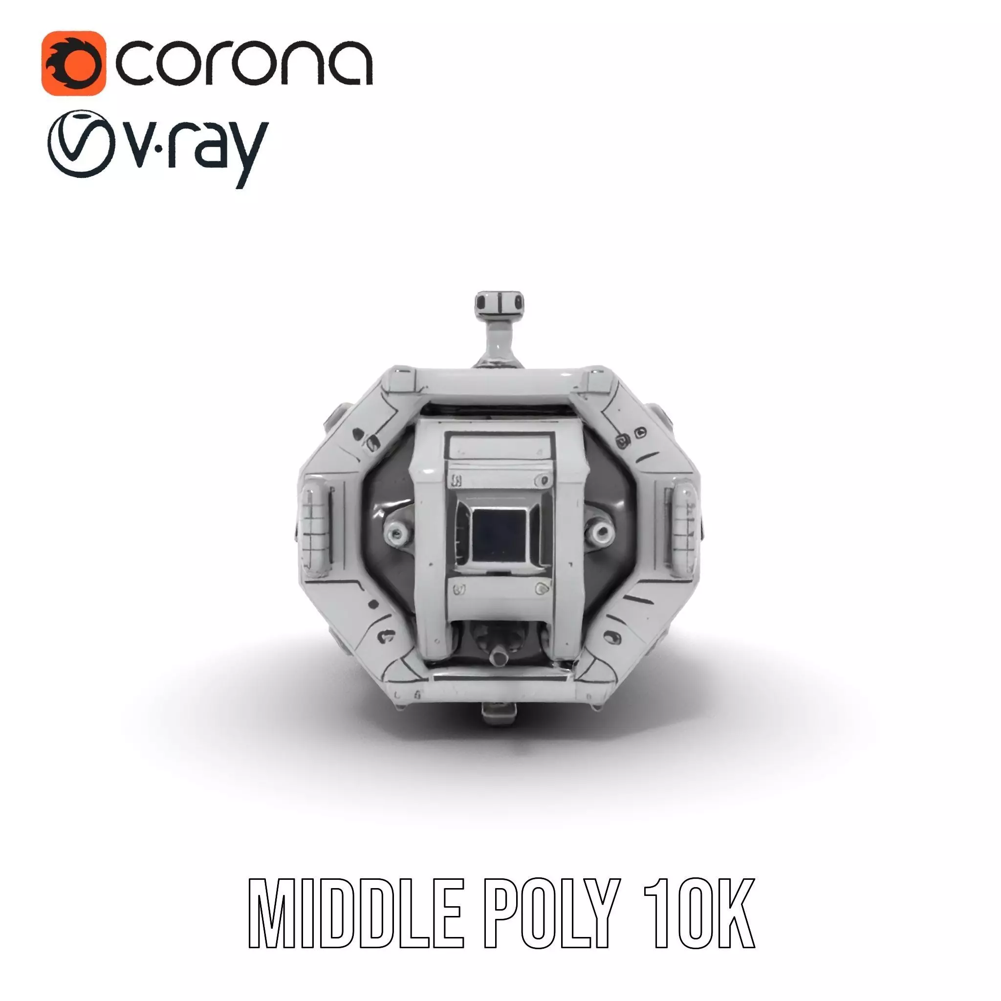 Futuristic Cargo Ship model pack Low-poly 3D model_5