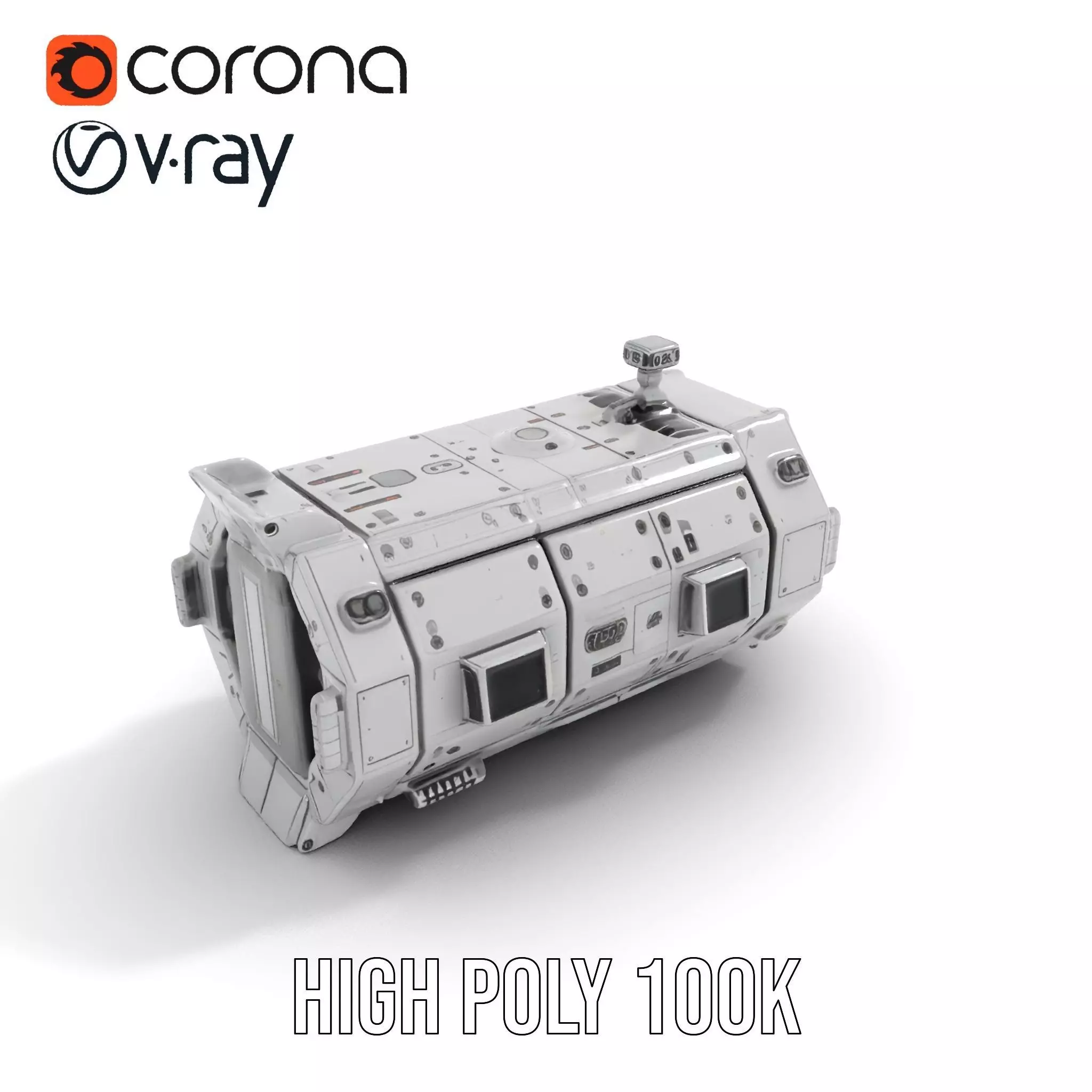 Futuristic Cargo Ship model pack Low-poly 3D model_18