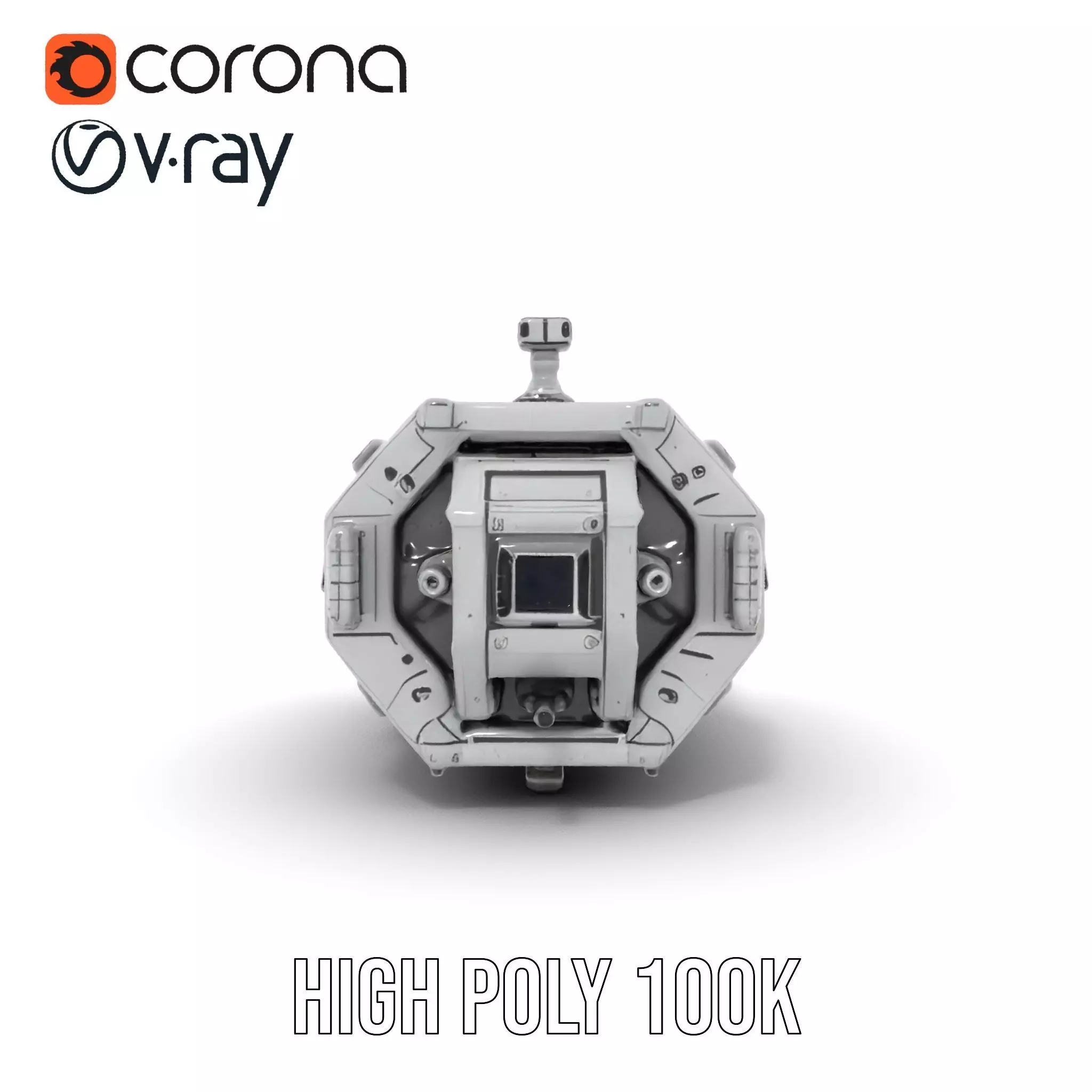 Futuristic Cargo Ship model pack Low-poly 3D model_21