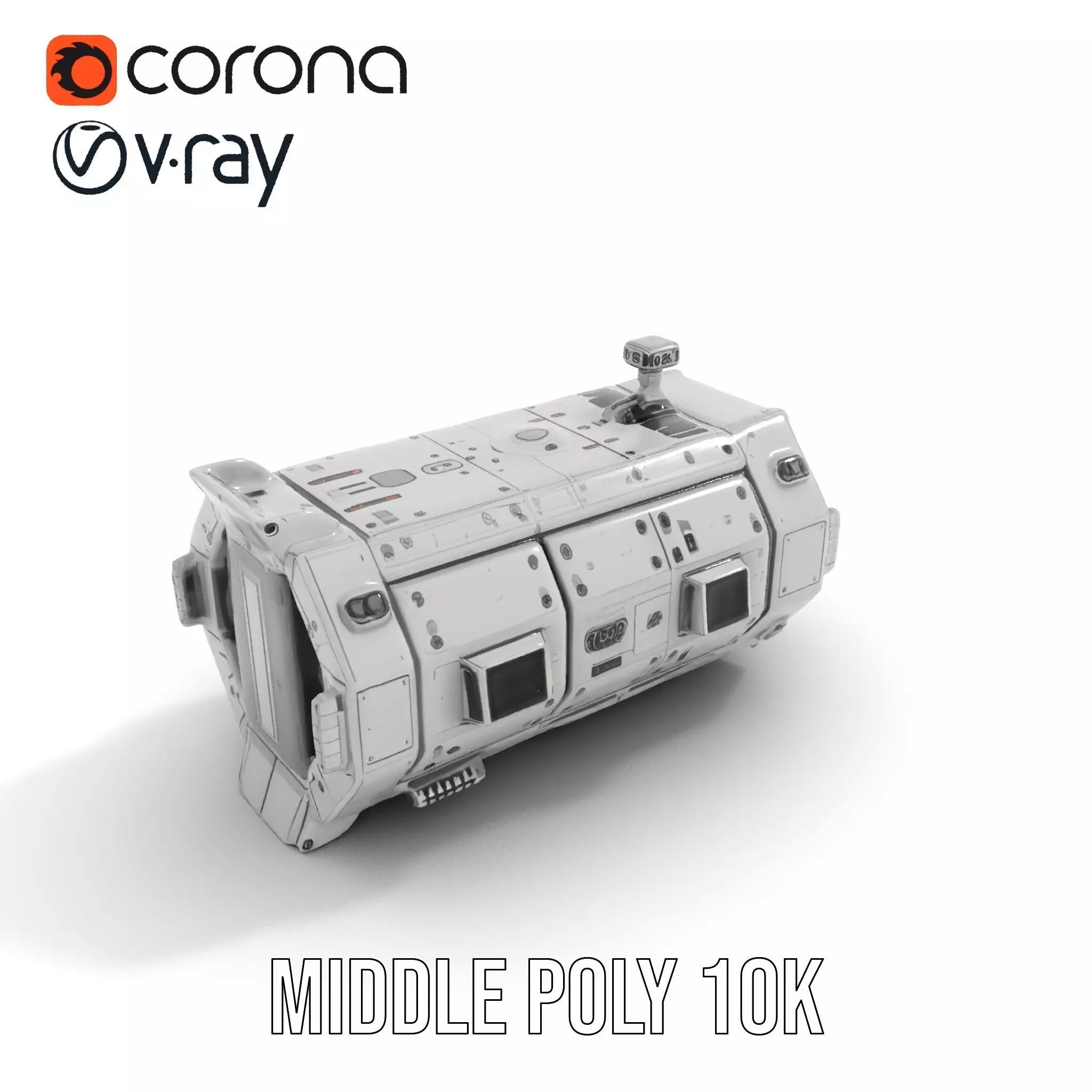 Futuristic Cargo Ship model pack Low-poly 3D model_6