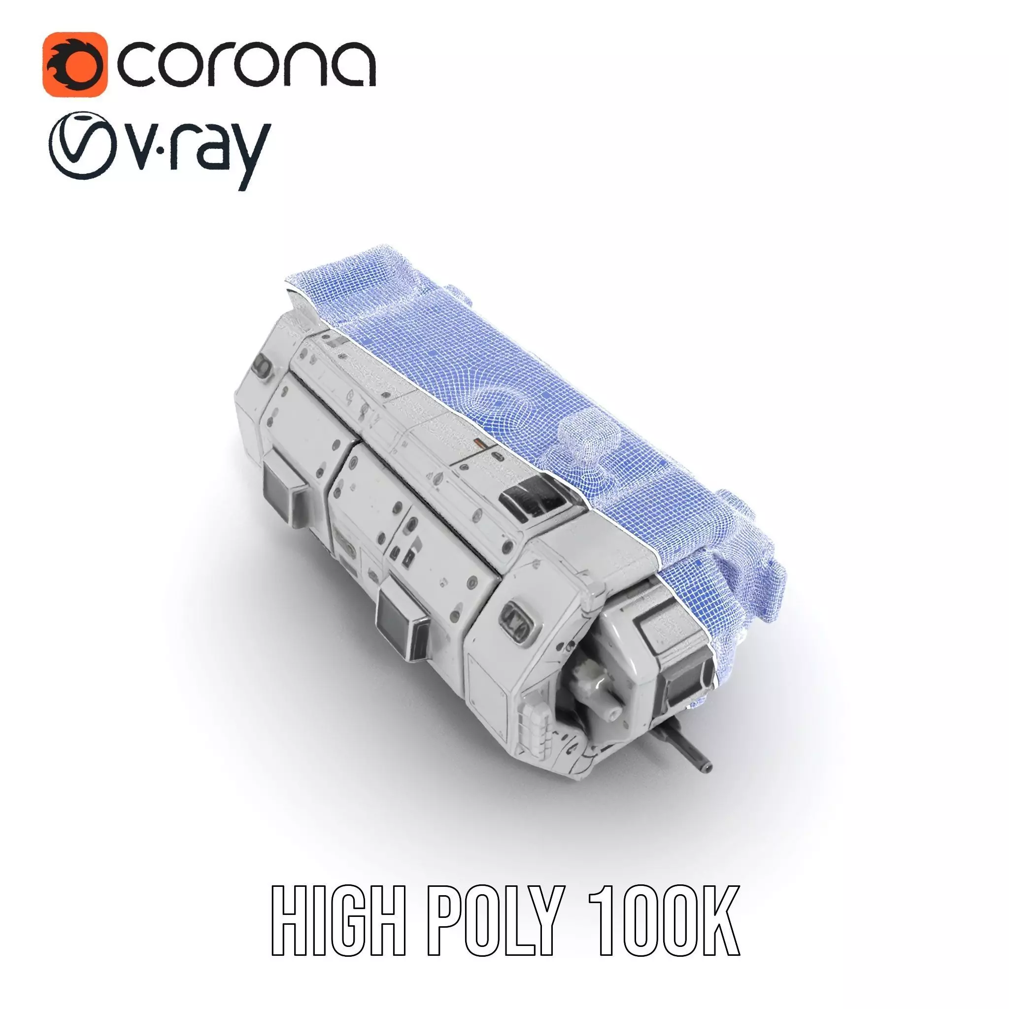 Futuristic Cargo Ship model pack Low-poly 3D model_32