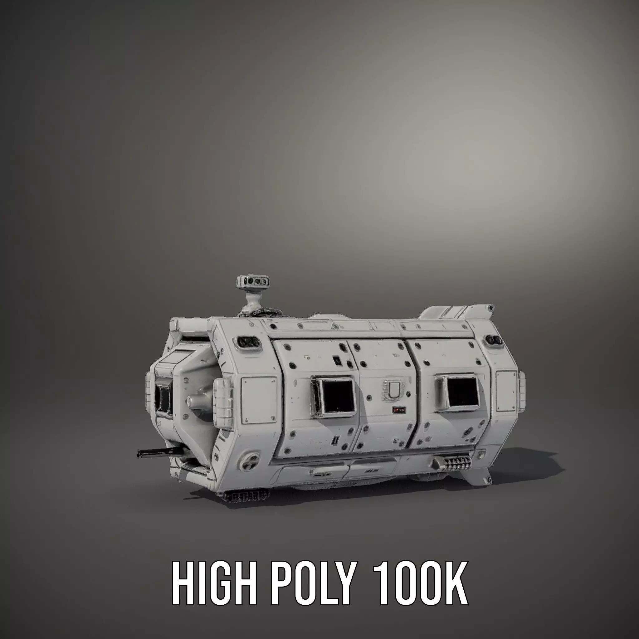 Futuristic Cargo Ship model pack Low-poly 3D model_8