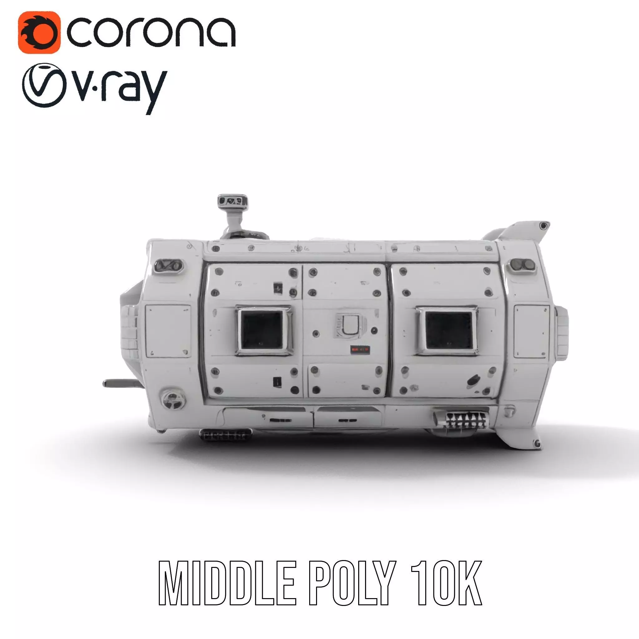 Futuristic Cargo Ship model pack Low-poly 3D model_11