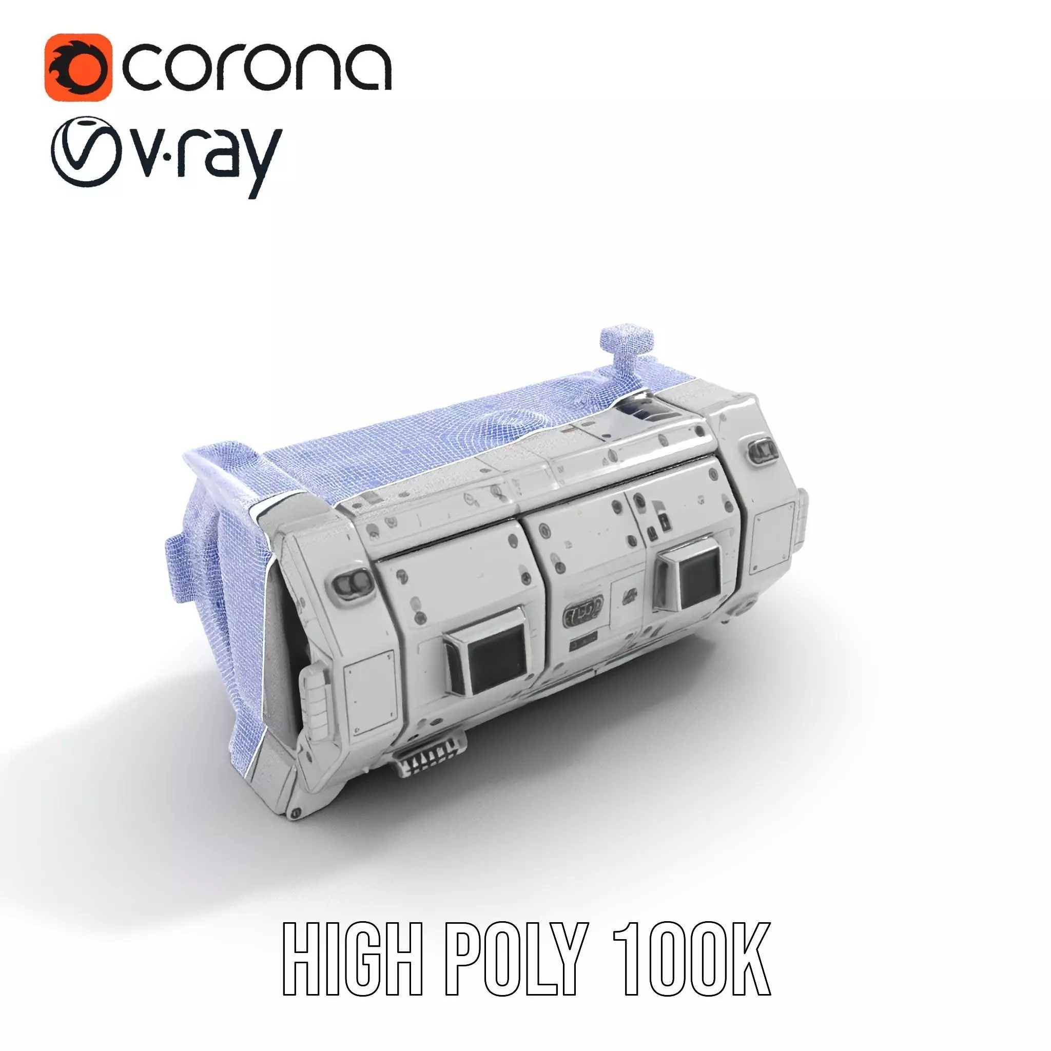 Futuristic Cargo Ship model pack Low-poly 3D model_34