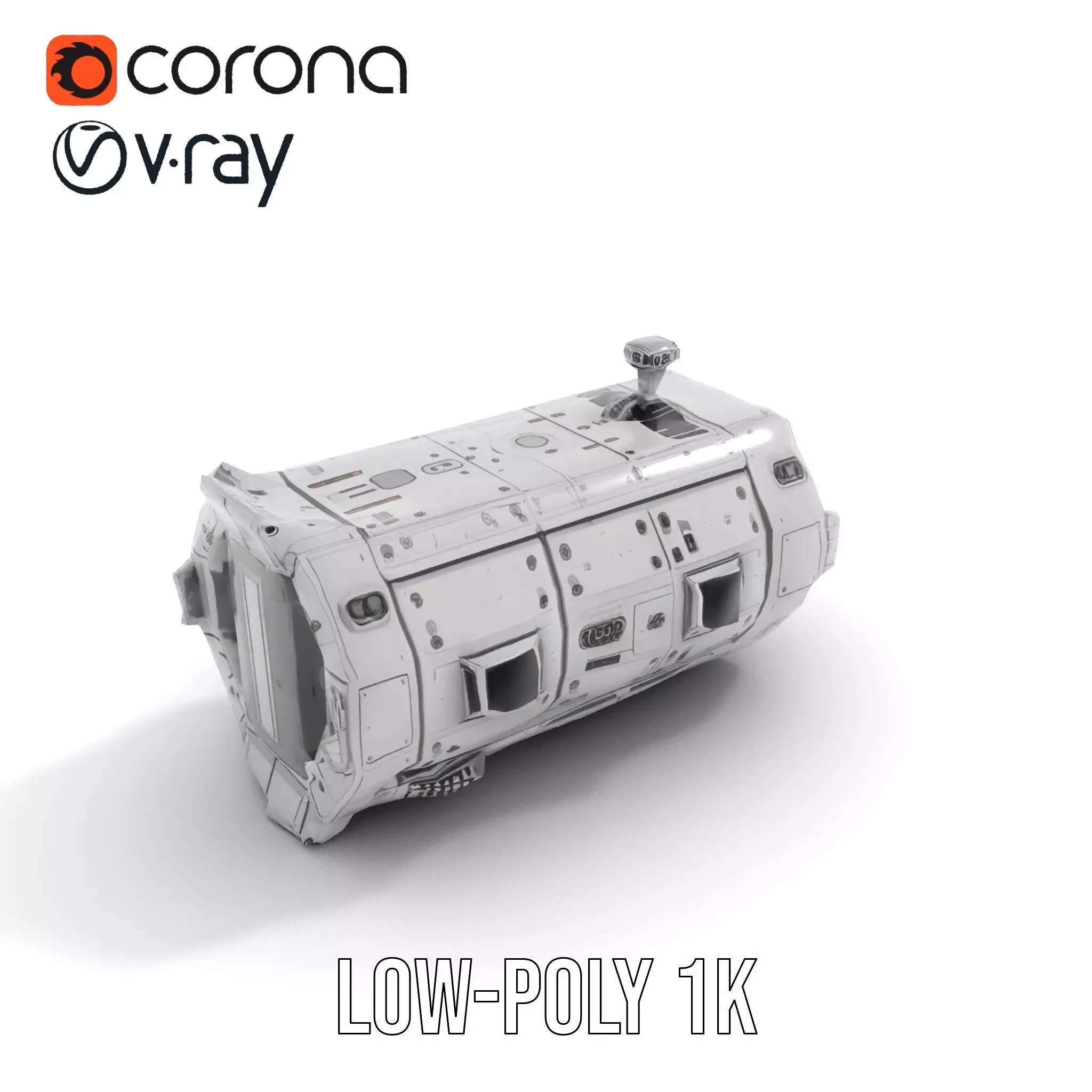 Futuristic Cargo Ship model pack Low-poly 3D model_14