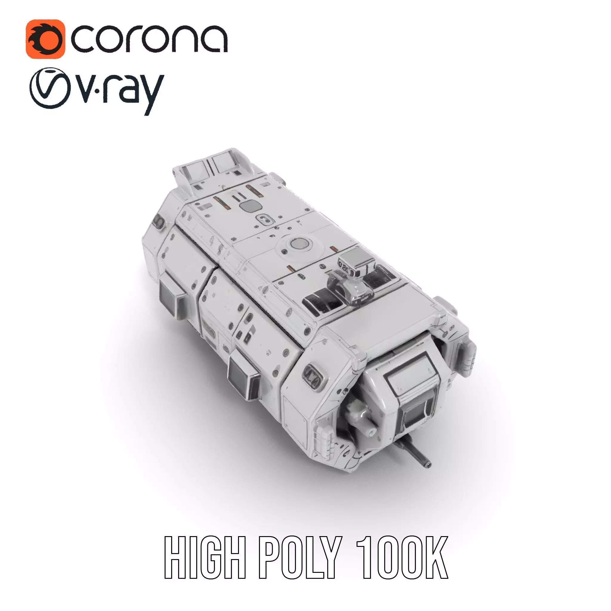 Futuristic Cargo Ship model pack Low-poly 3D model_15