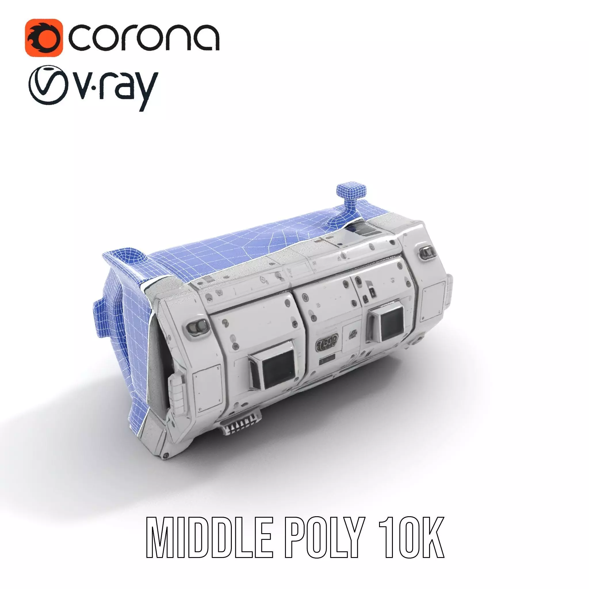 Futuristic Cargo Ship model pack Low-poly 3D model_22