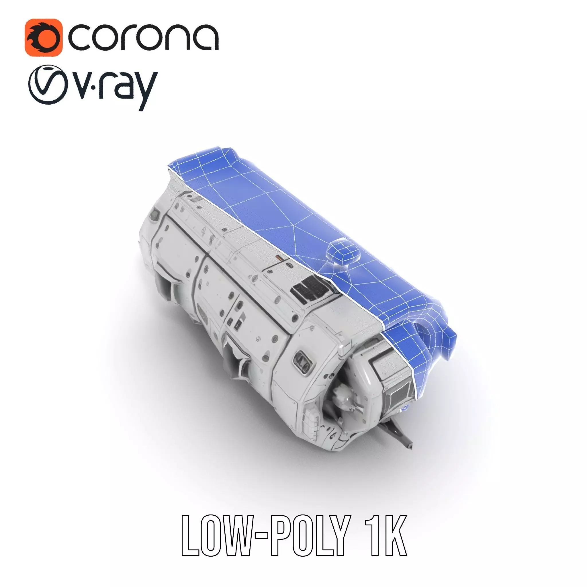 Futuristic Cargo Ship model pack Low-poly 3D model_25