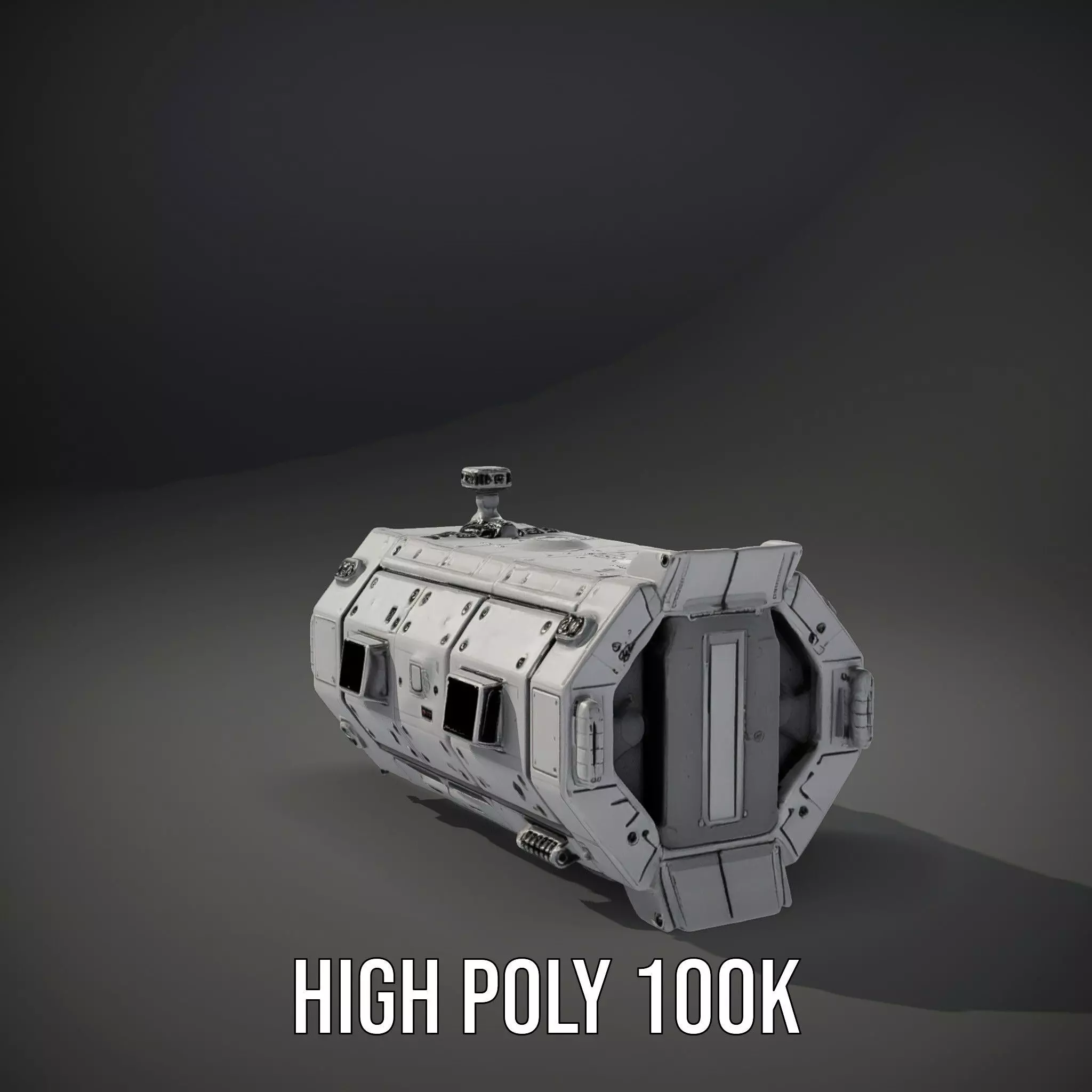 Futuristic Cargo Ship model pack Low-poly 3D model_10