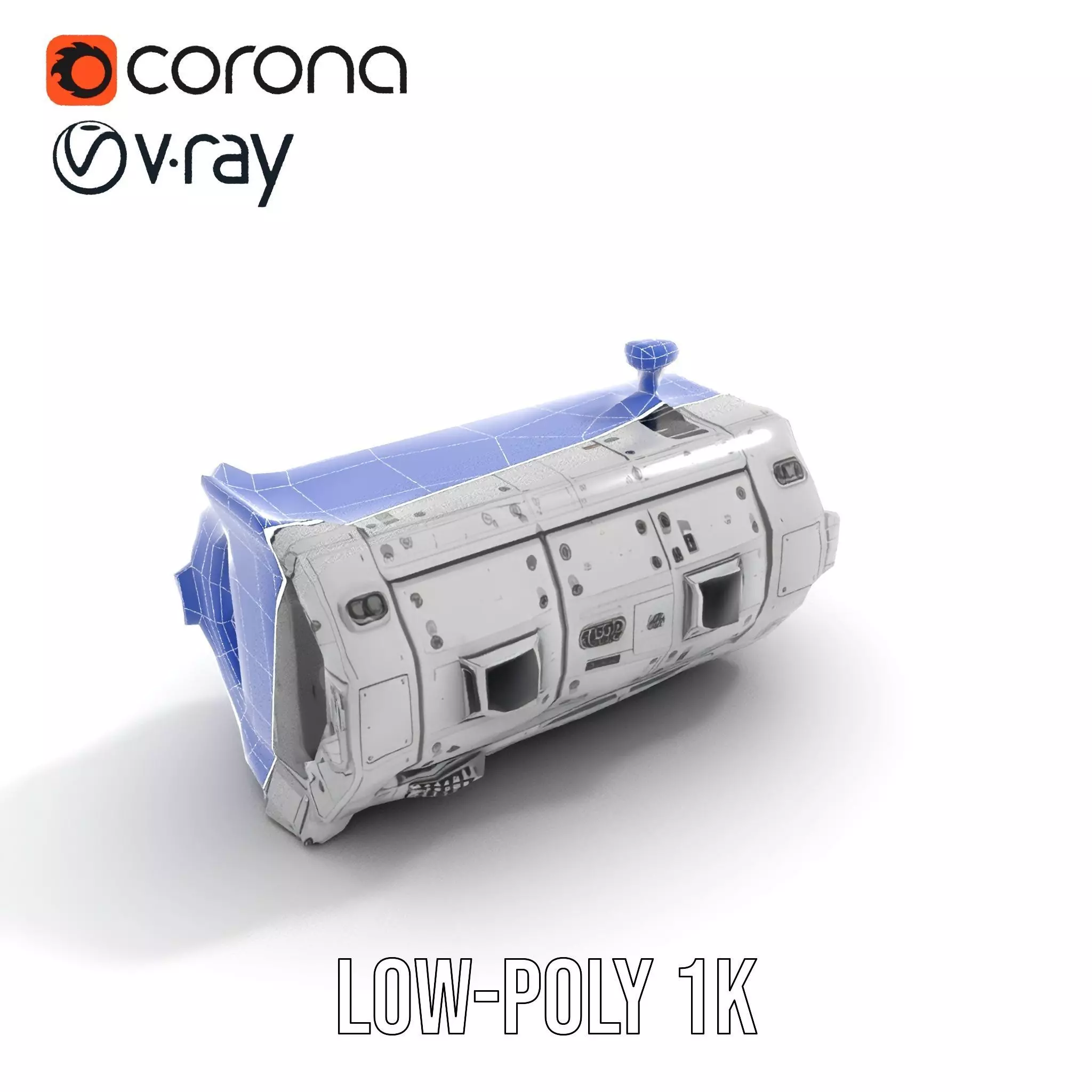 Futuristic Cargo Ship model pack Low-poly 3D model_23