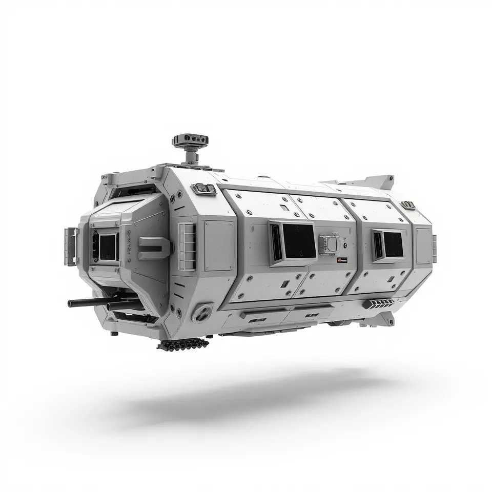 Futuristic Cargo Ship model pack Low-poly 3D model_2