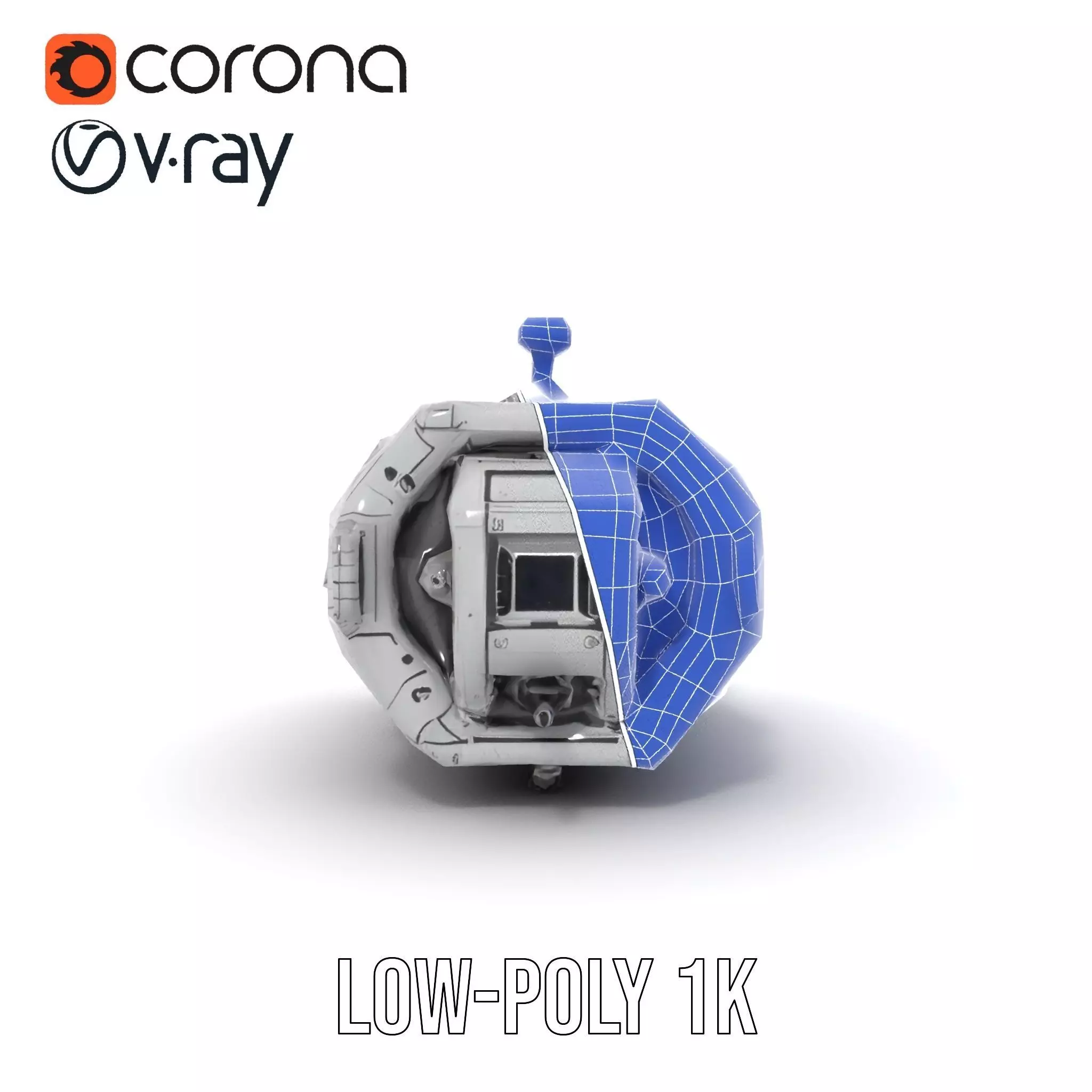 Futuristic Cargo Ship model pack Low-poly 3D model_31