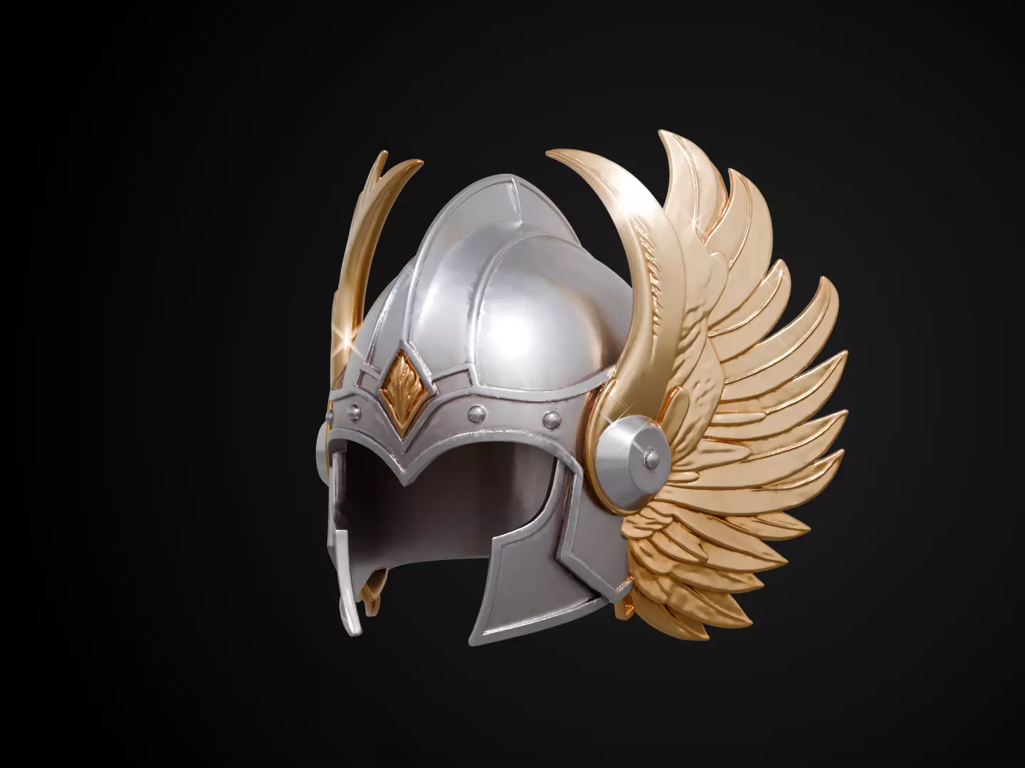 Stylized Numeror Helmet - Eternal Flame 3D print model_11