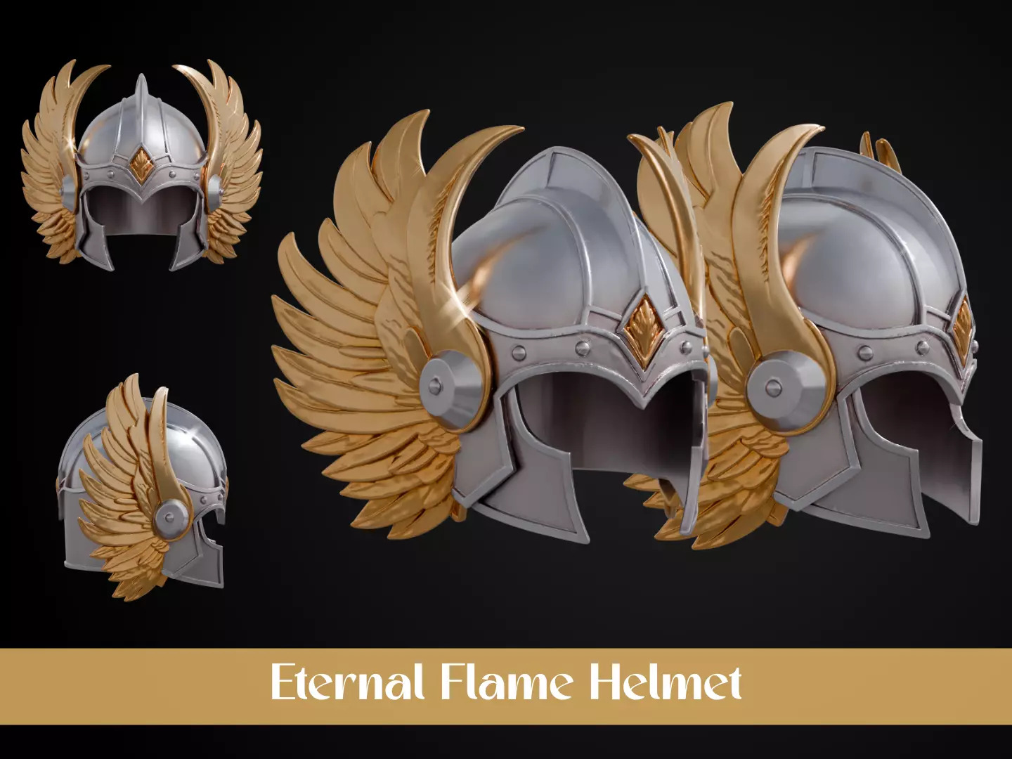 Stylized Numeror Helmet - Eternal Flame 3D print model_0