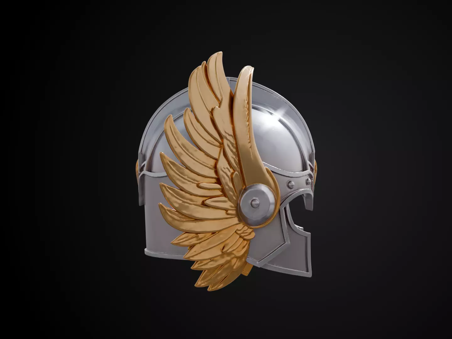 Stylized Numeror Helmet - Eternal Flame 3D print model_3