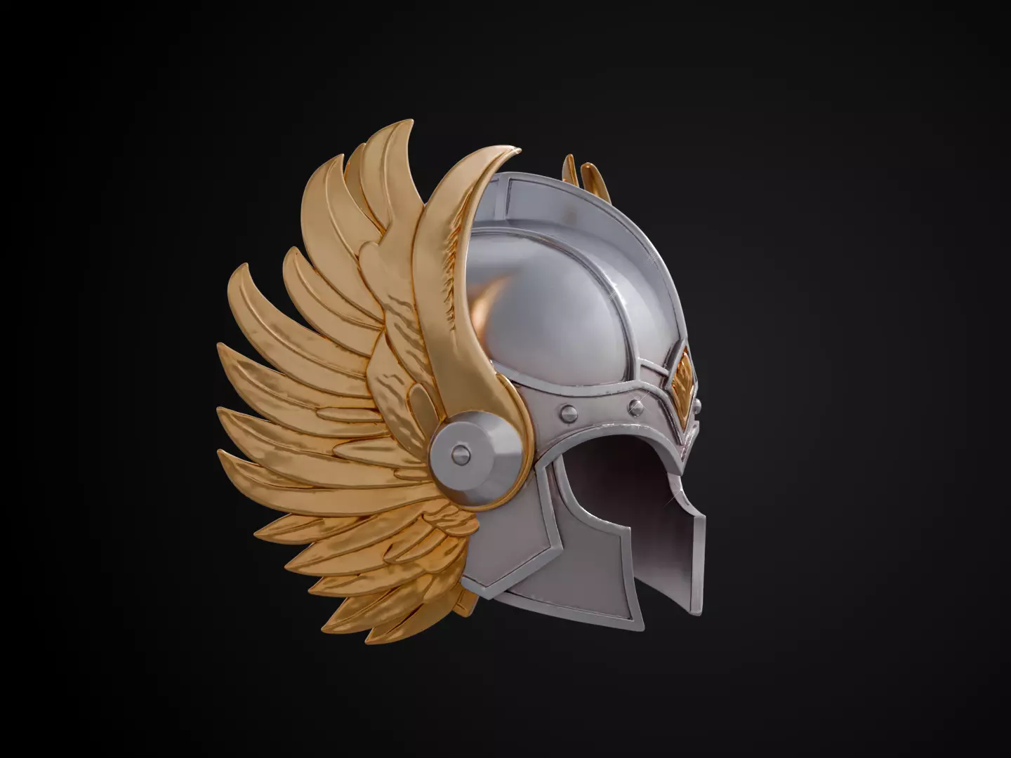 Stylized Numeror Helmet - Eternal Flame 3D print model_2