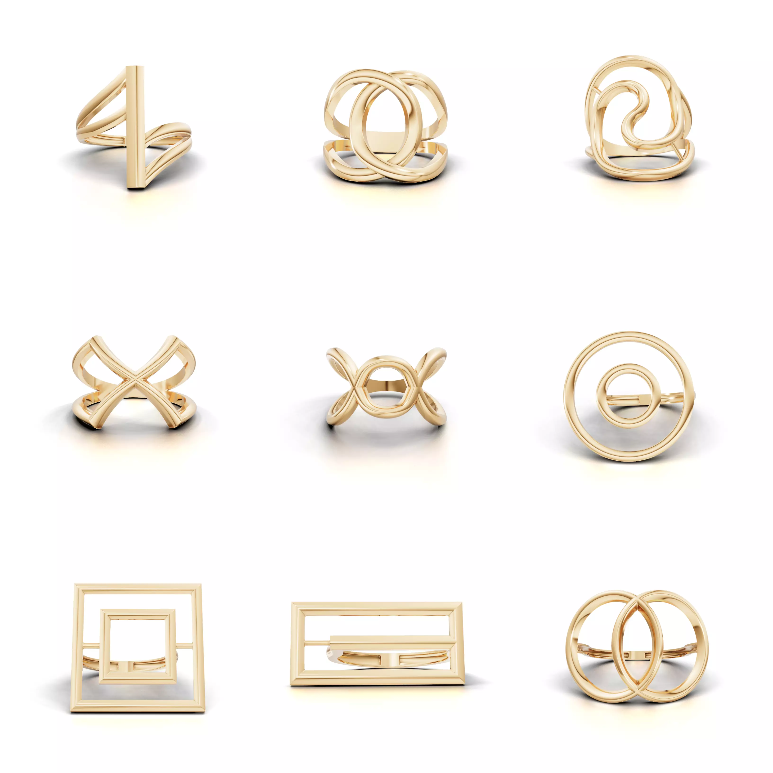 50 Minimal Abstract Rings Mega Collection 3D print model_4