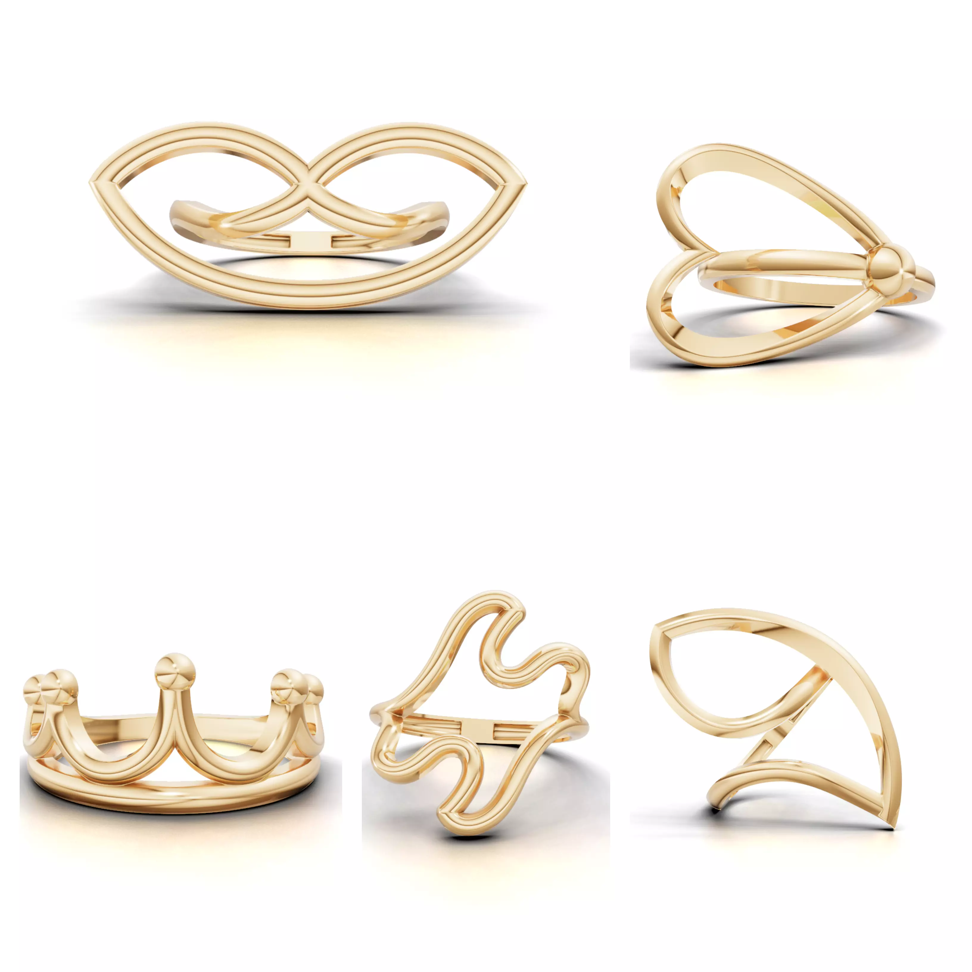 50 Minimal Abstract Rings Mega Collection 3D print model_5