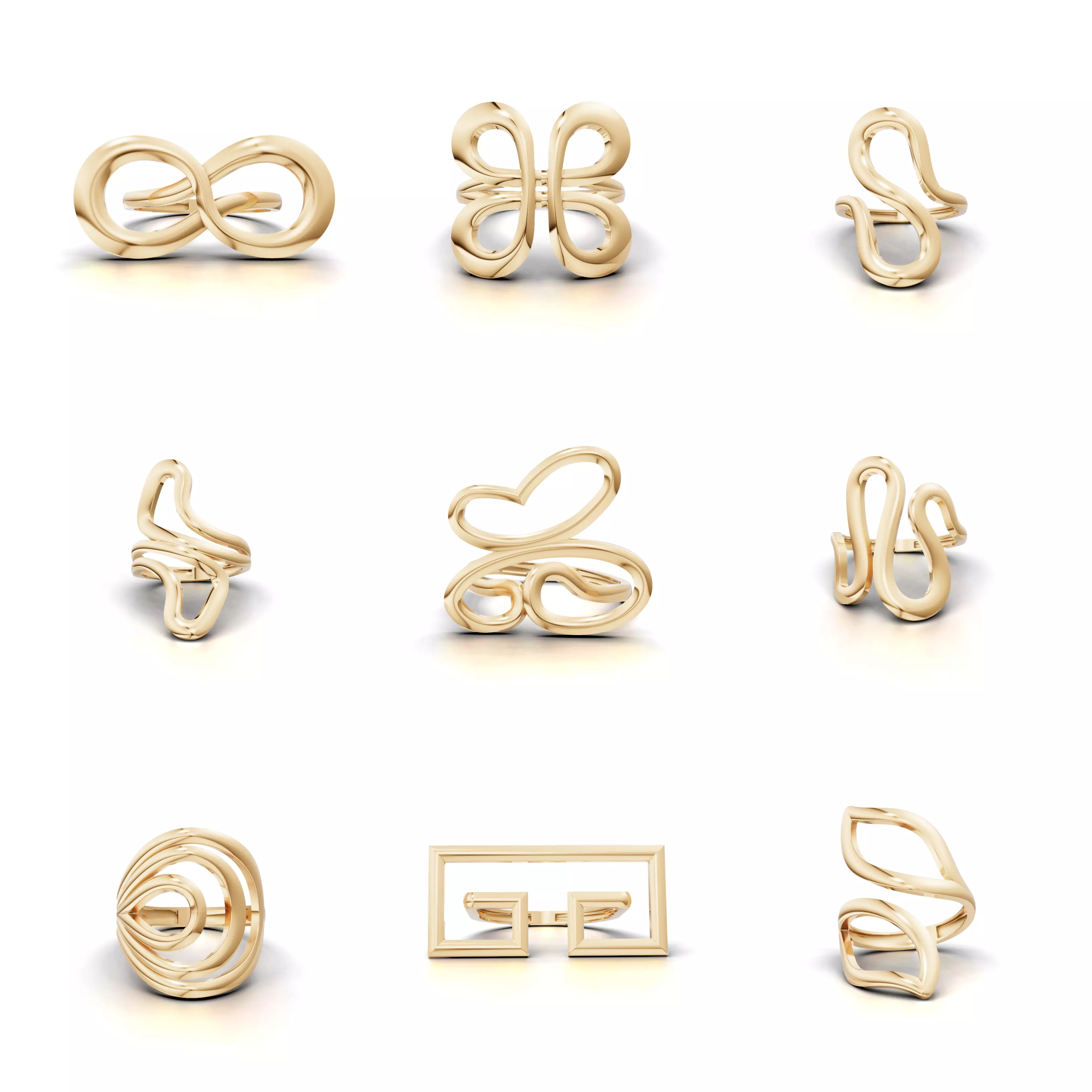 50 Minimal Abstract Rings Mega Collection 3D print model_0