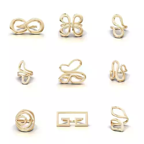 50 Minimal Abstract Rings Mega Collection
