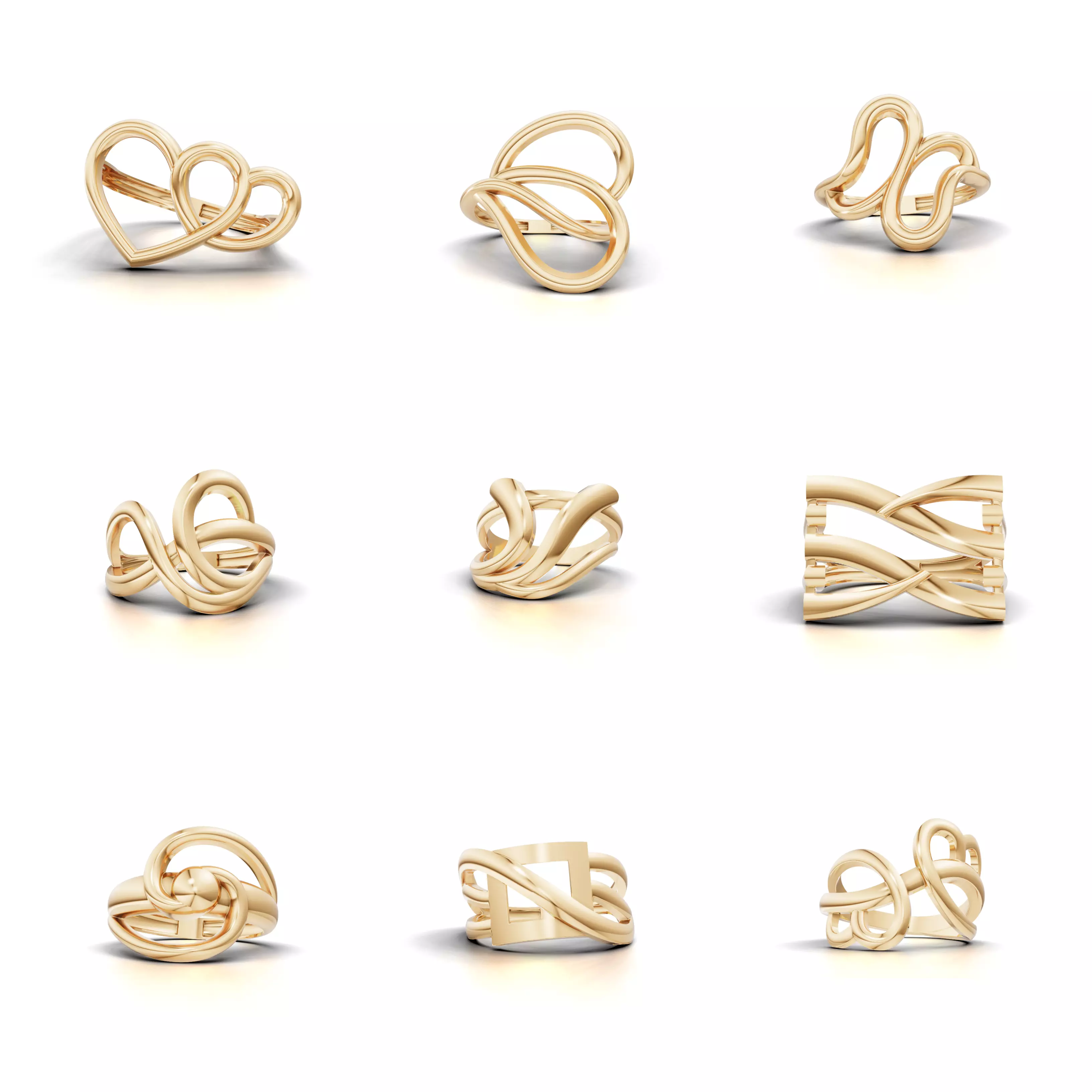 50 Minimal Abstract Rings Mega Collection 3D print model_3