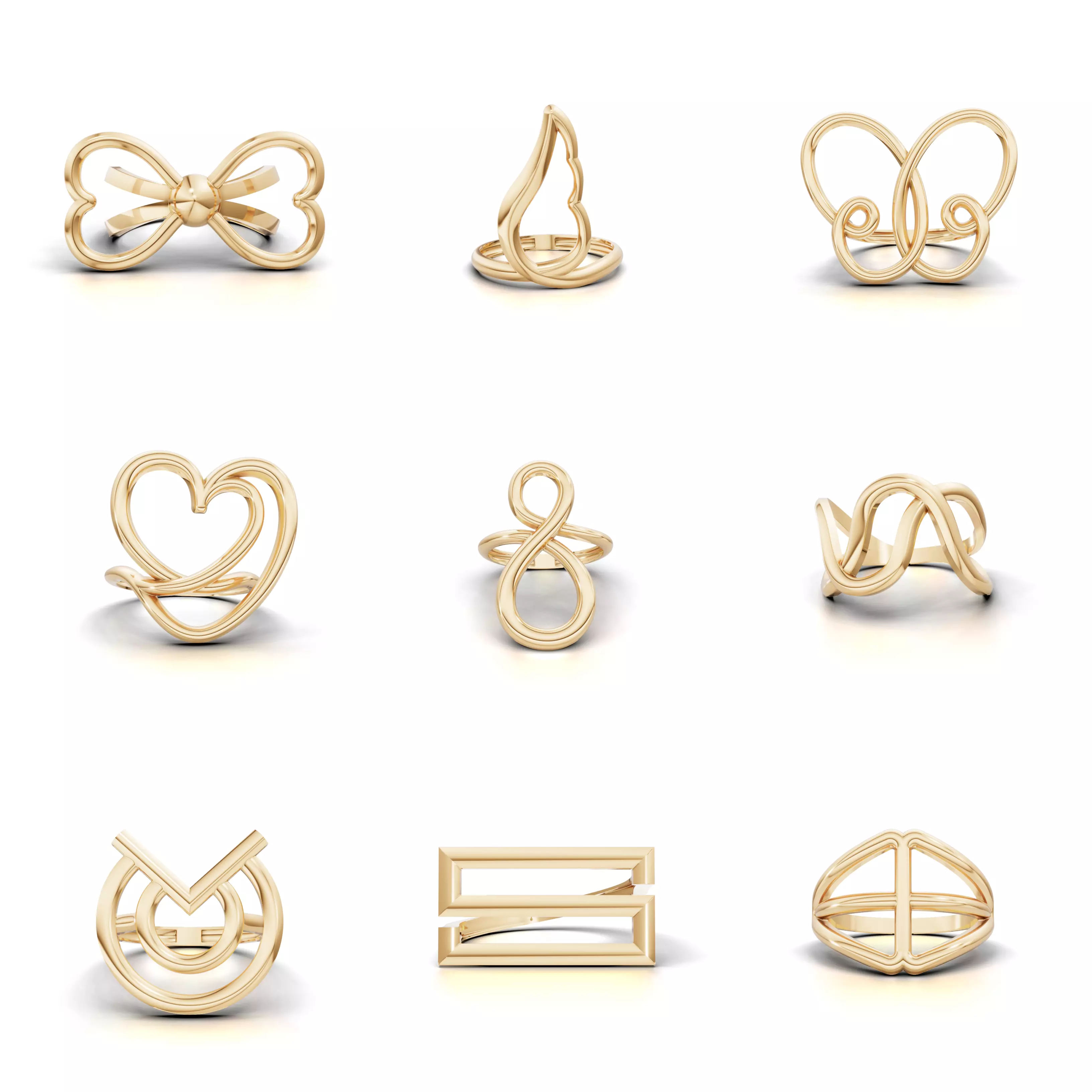 50 Minimal Abstract Rings Mega Collection 3D print model_2