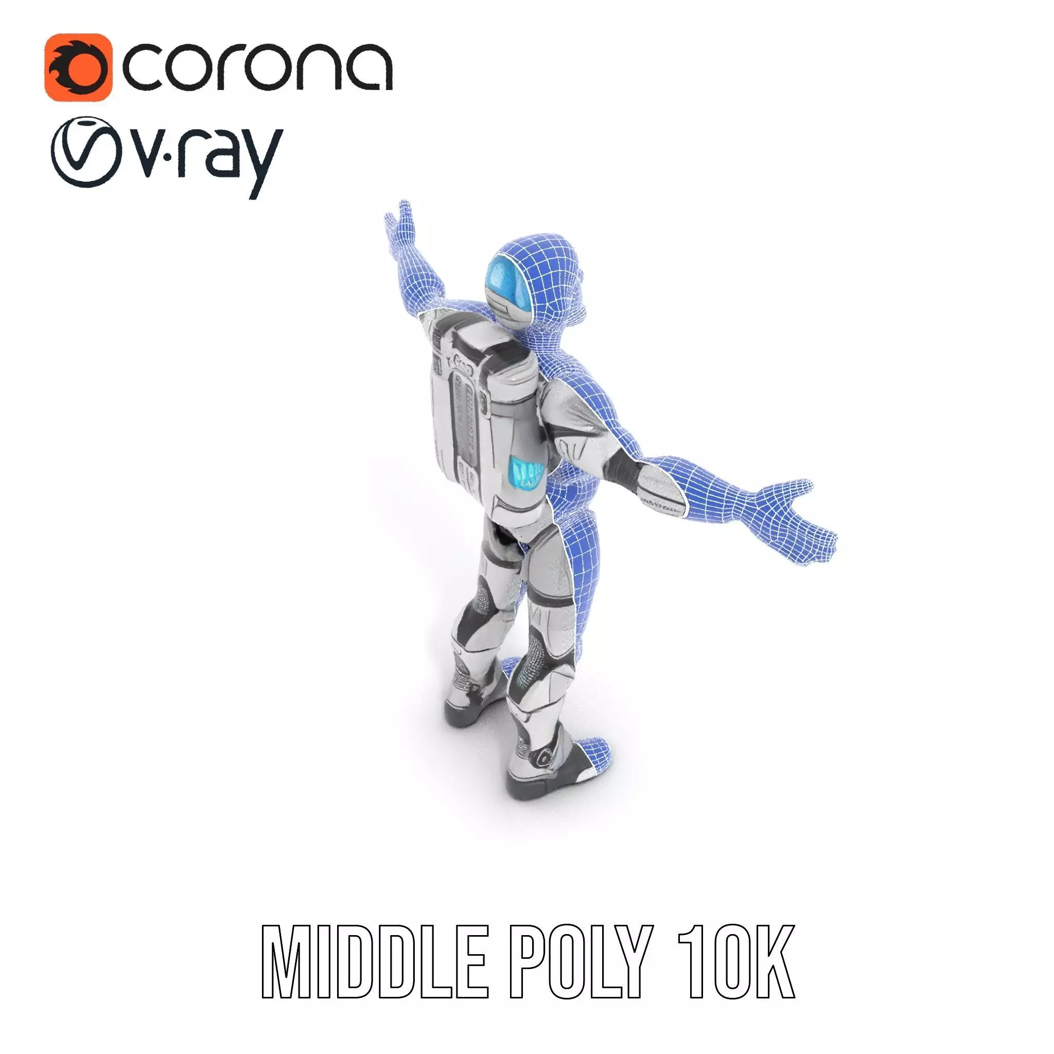 Silver Cybersuit model pack Low-poly 3D model_21