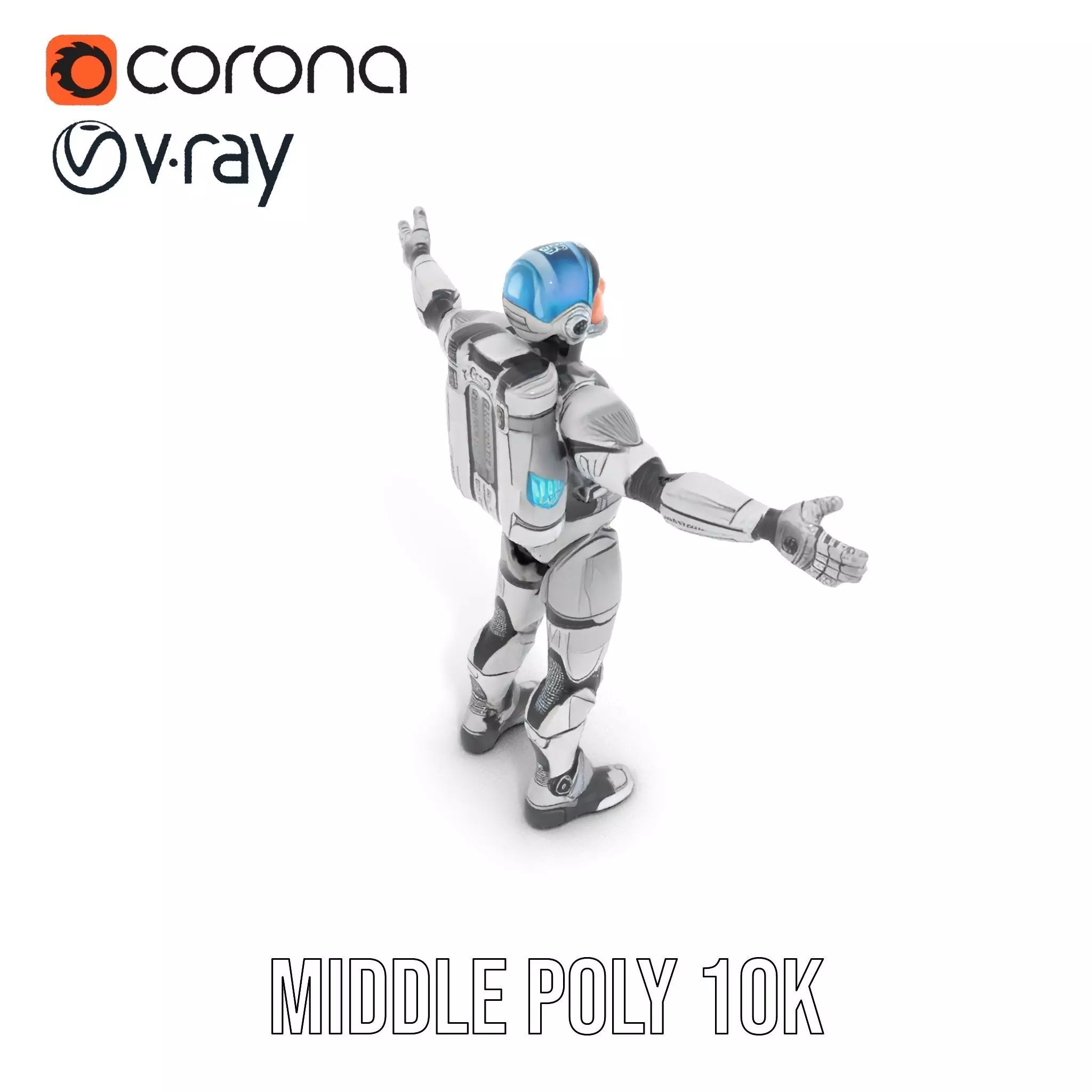 Silver Cybersuit model pack Low-poly 3D model_16
