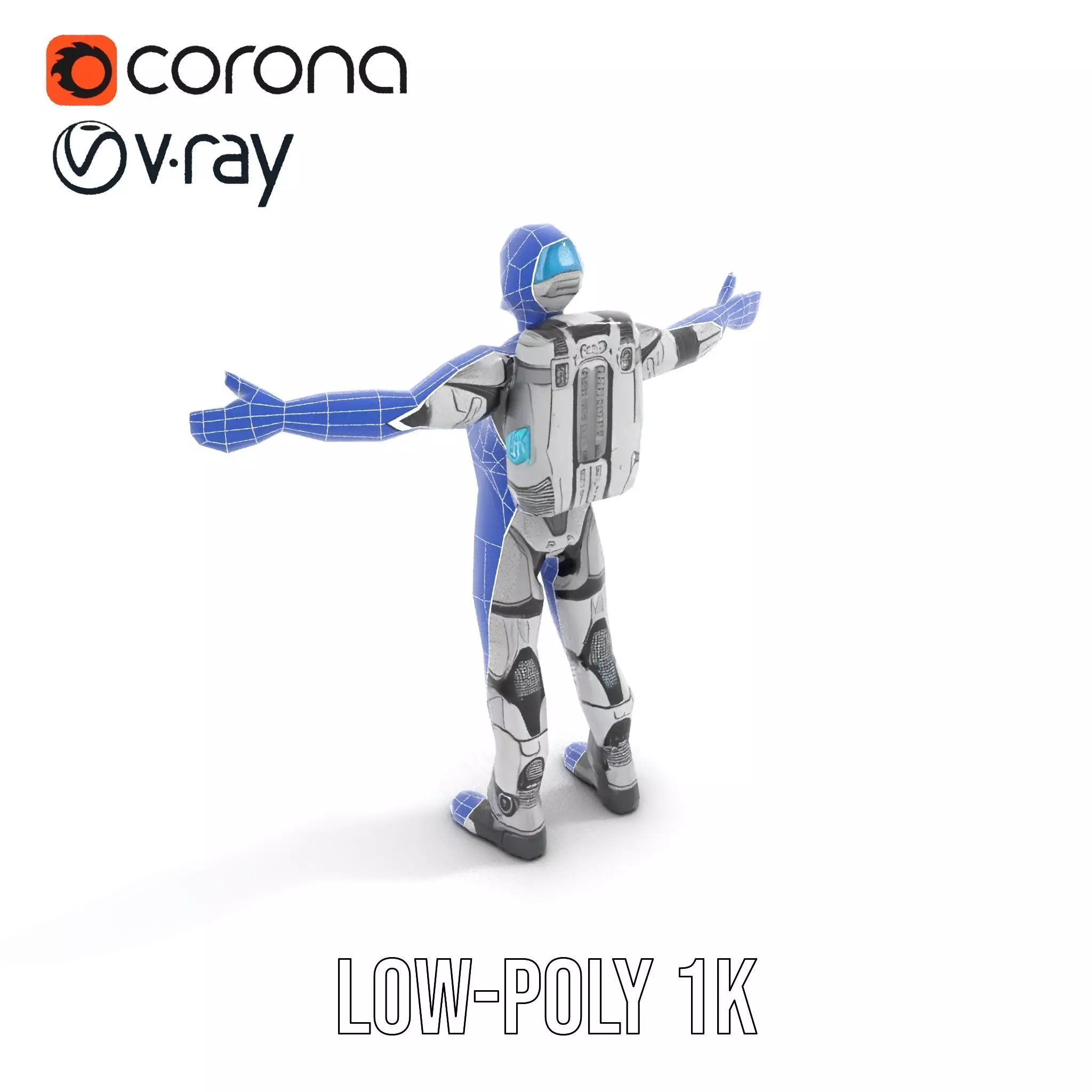 Silver Cybersuit model pack Low-poly 3D model_28