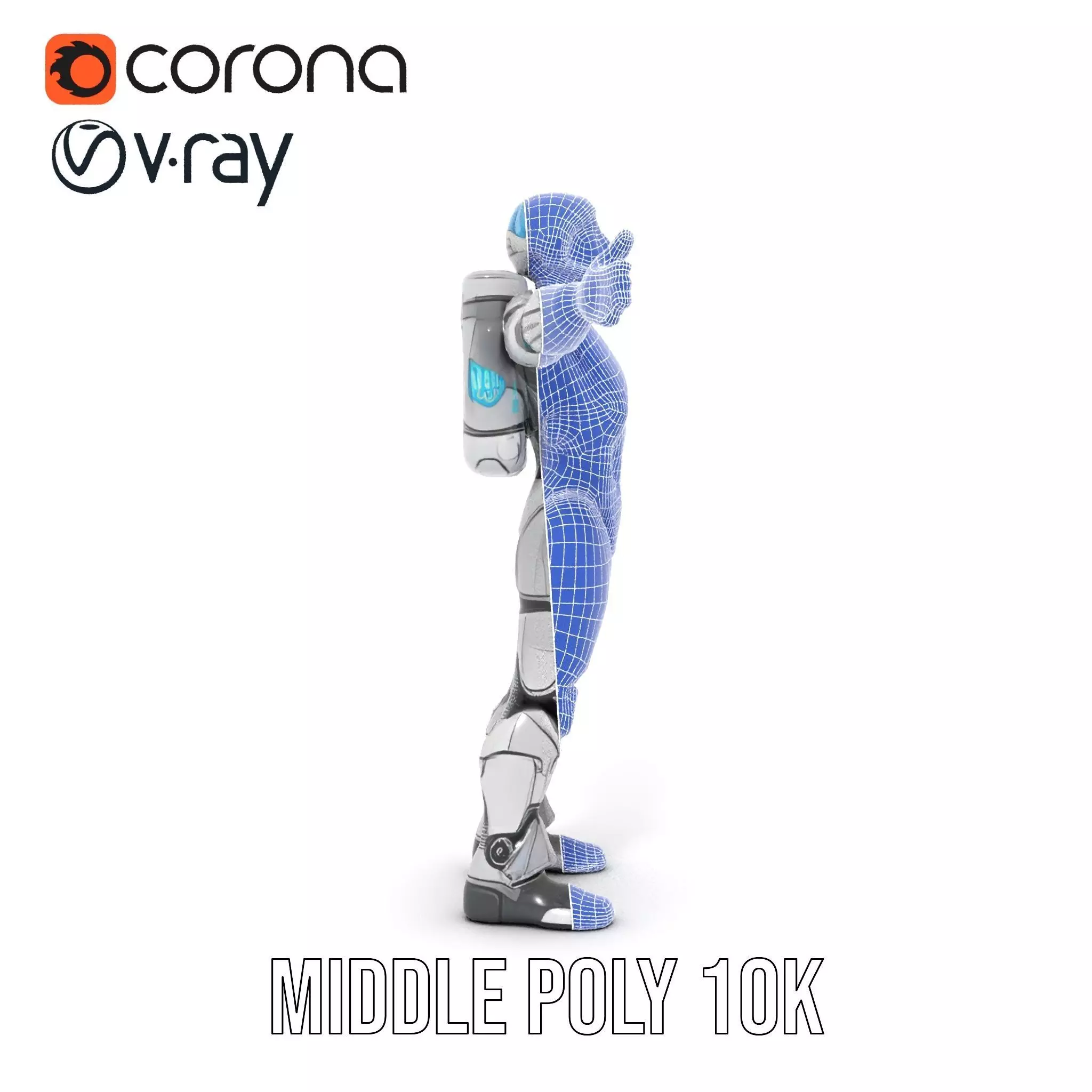 Silver Cybersuit model pack Low-poly 3D model_27