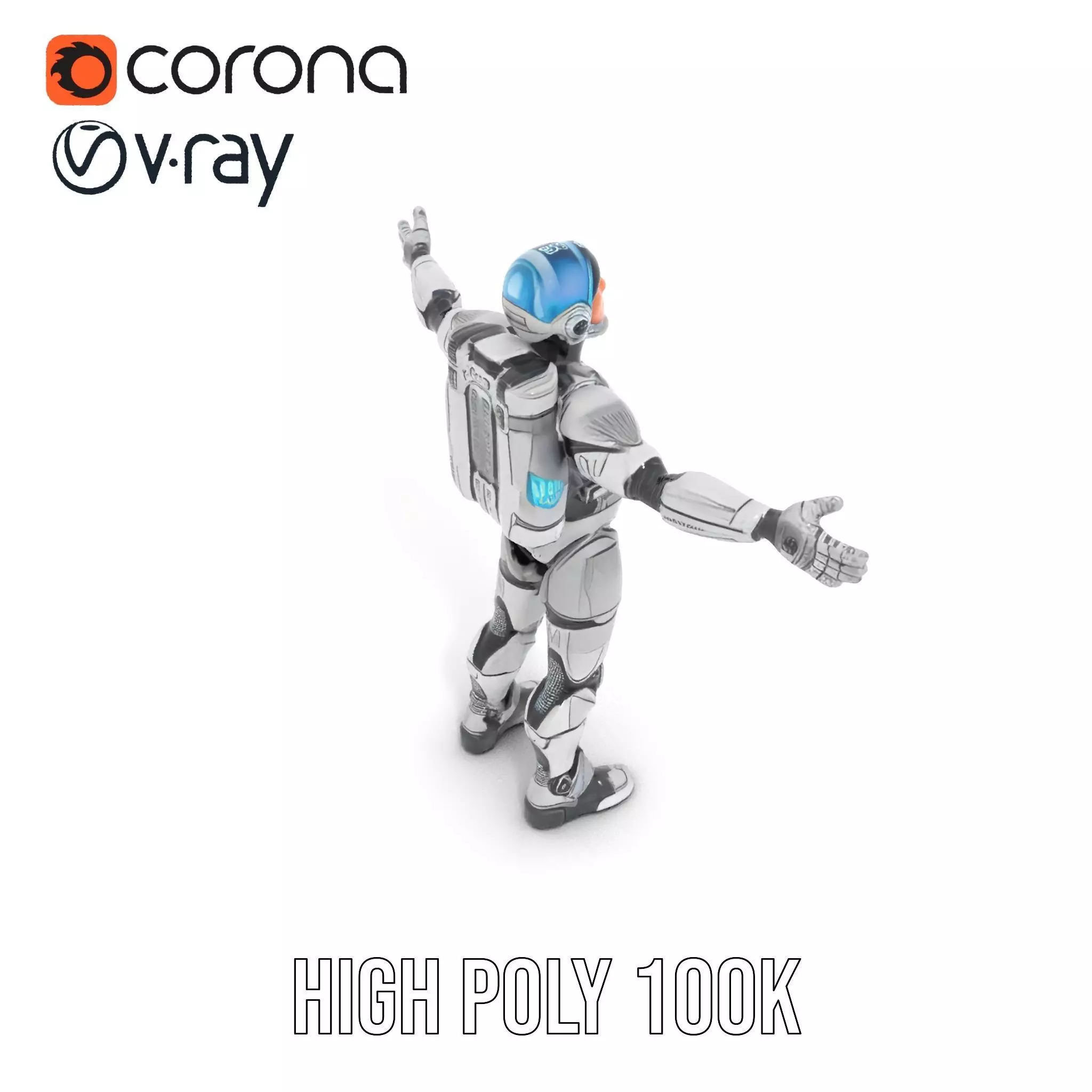 Silver Cybersuit model pack Low-poly 3D model_18