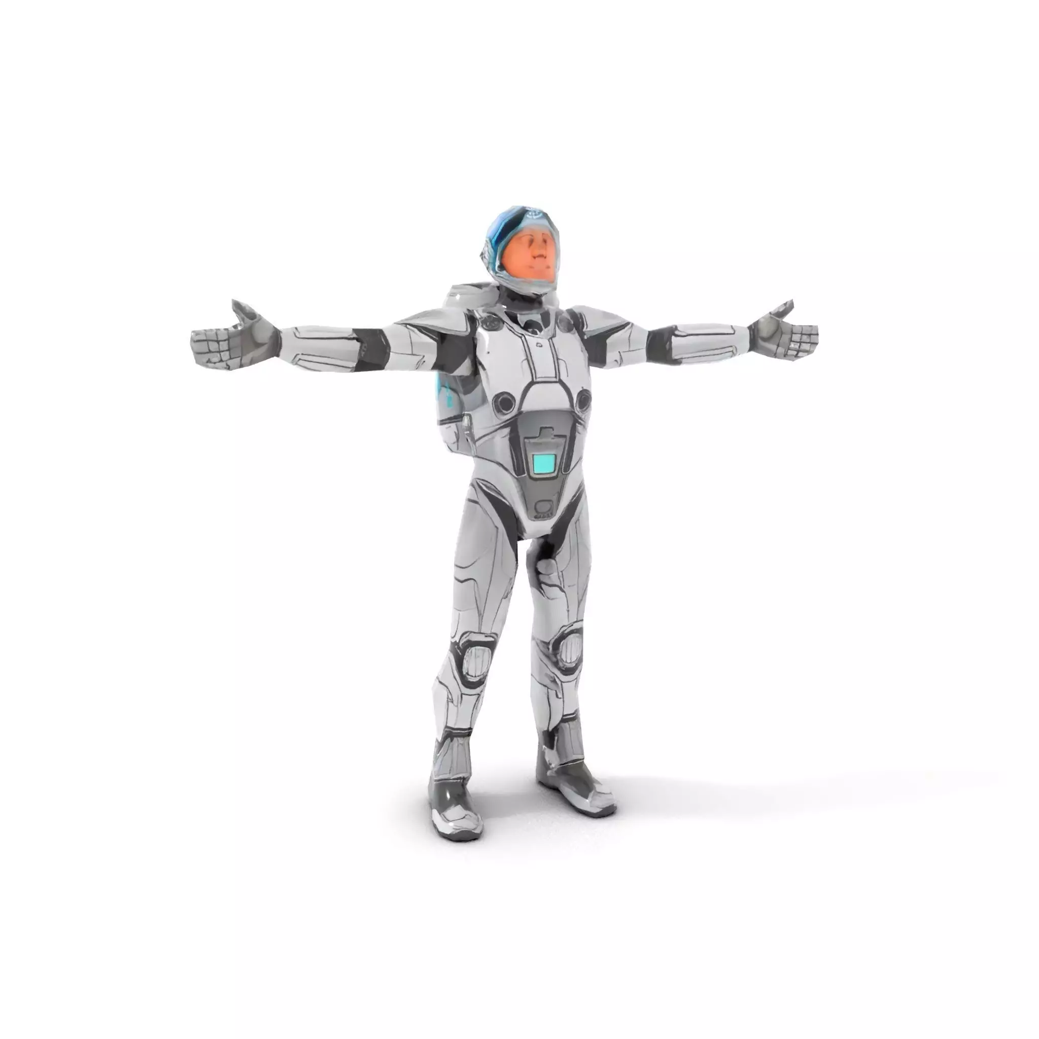 Silver Cybersuit model pack Low-poly 3D model_7