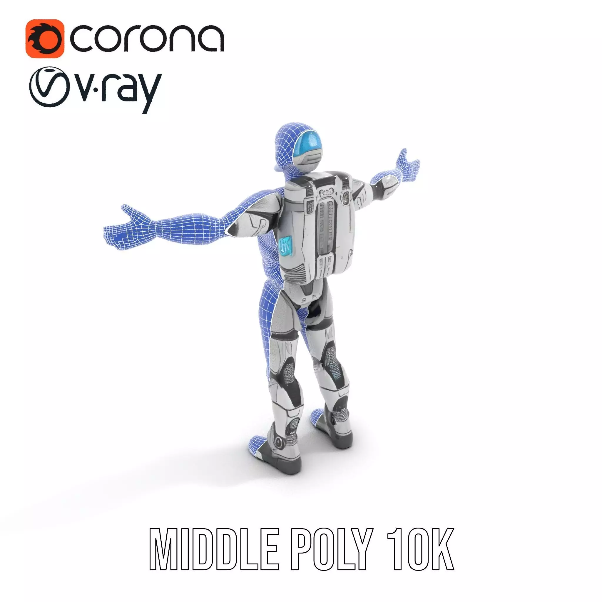 Silver Cybersuit model pack Low-poly 3D model_19