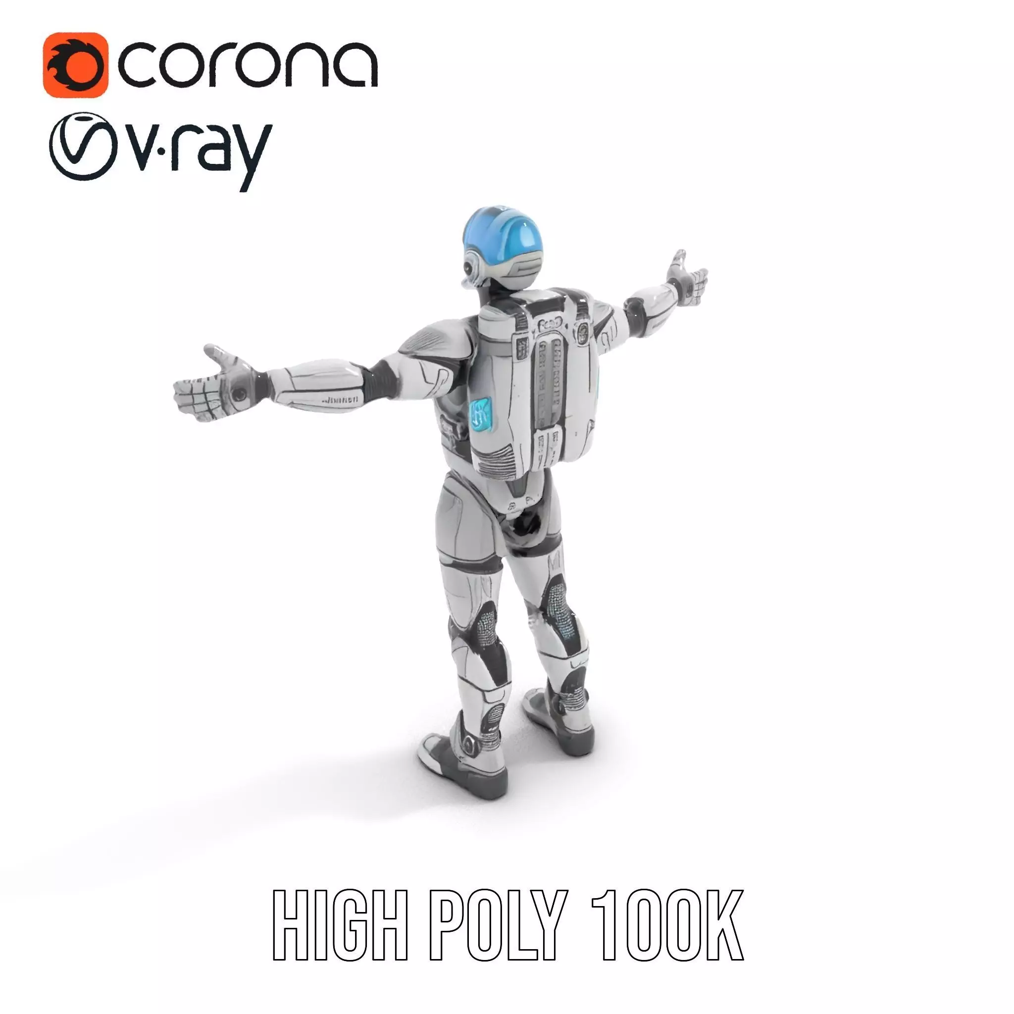 Silver Cybersuit model pack Low-poly 3D model_29