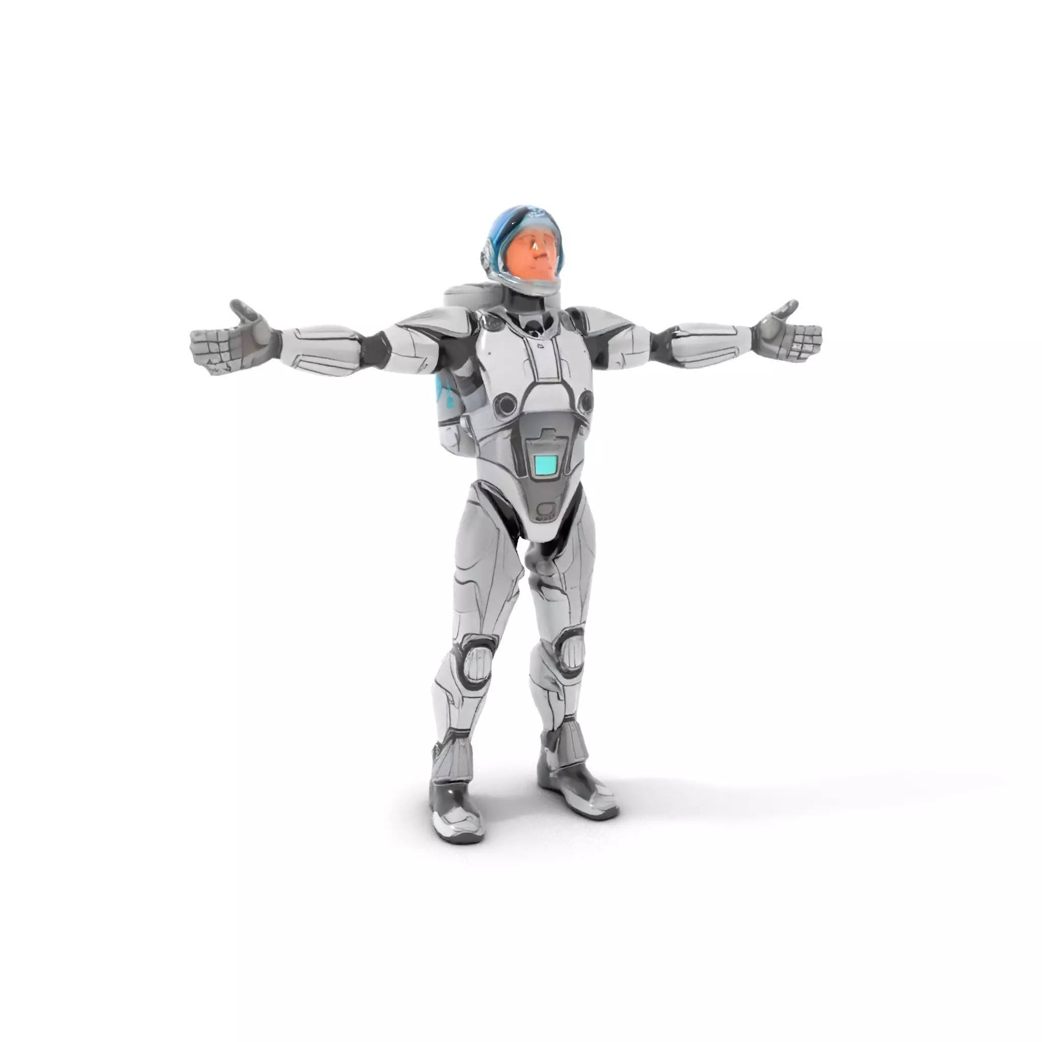 Silver Cybersuit model pack Low-poly 3D model_11