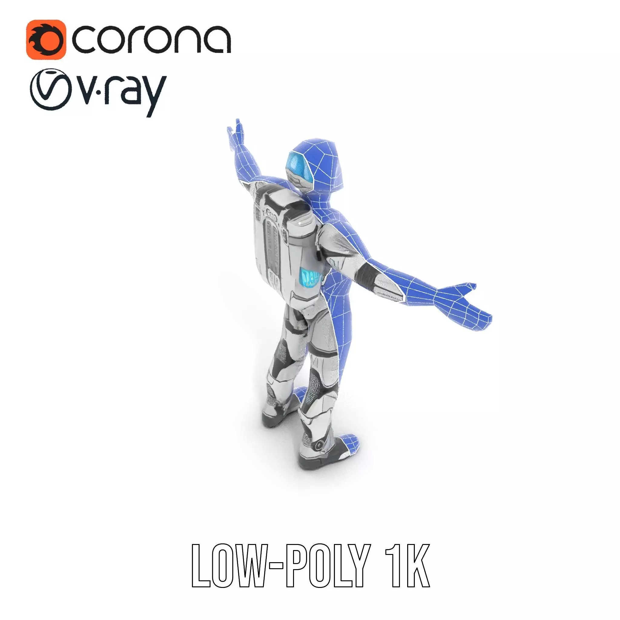 Silver Cybersuit model pack Low-poly 3D model_31