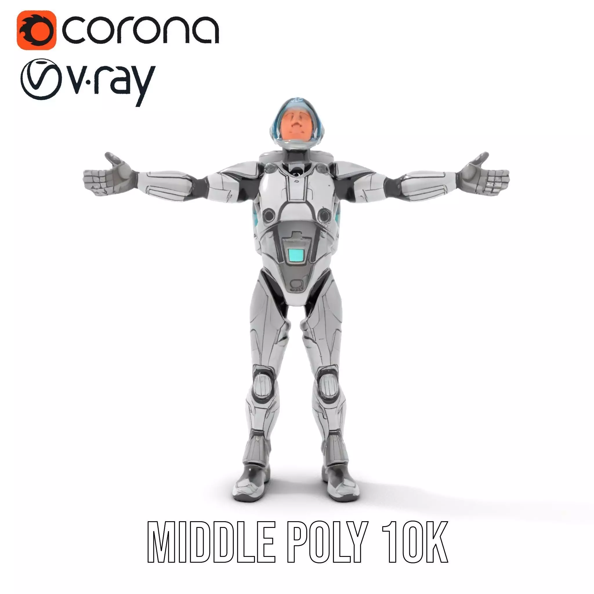 Silver Cybersuit model pack Low-poly 3D model_24
