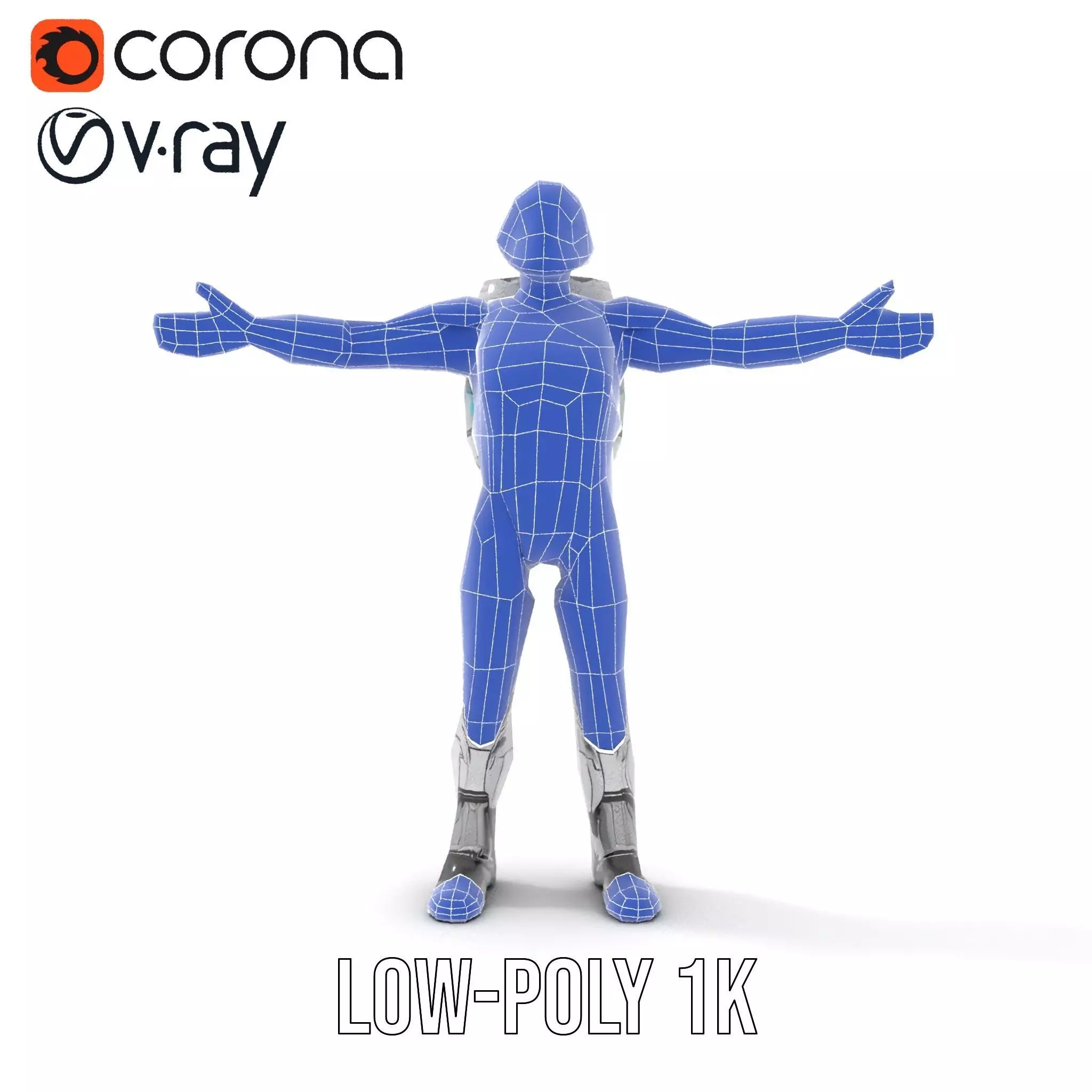 Silver Cybersuit model pack Low-poly 3D model_22