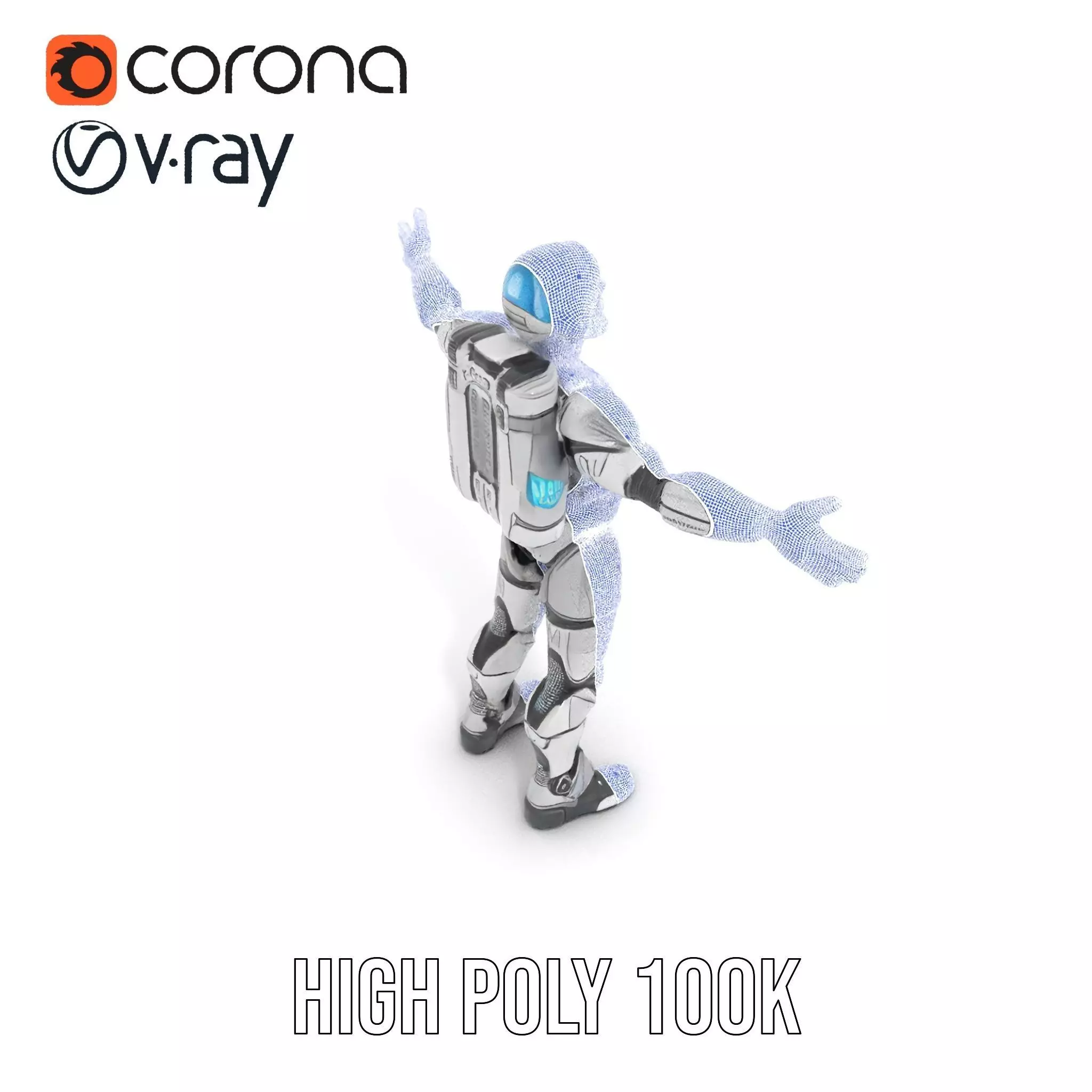 Silver Cybersuit model pack Low-poly 3D model_33