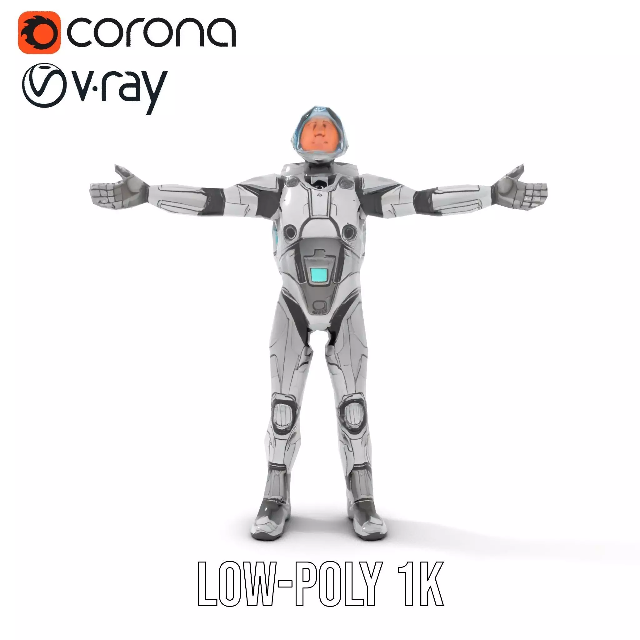 Silver Cybersuit model pack Low-poly 3D model_12