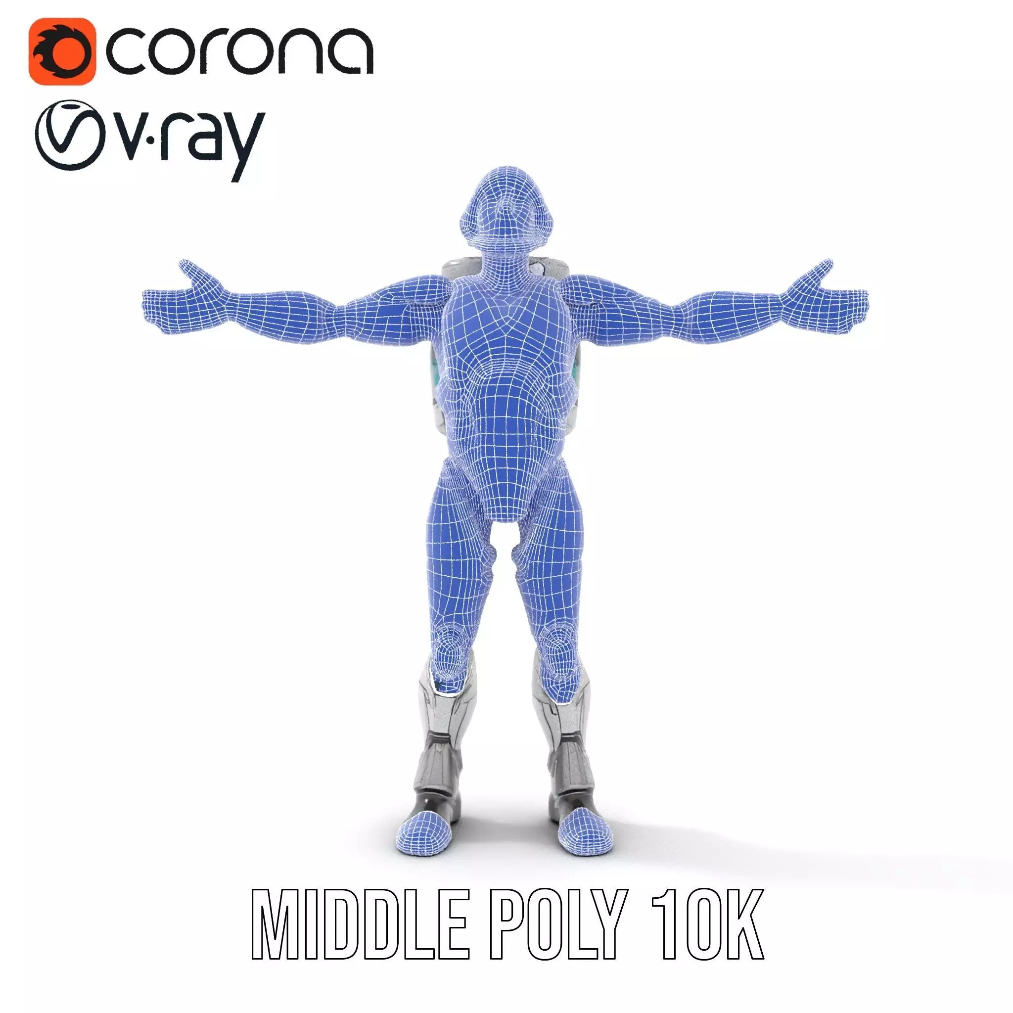 Silver Cybersuit model pack Low-poly 3D model_30