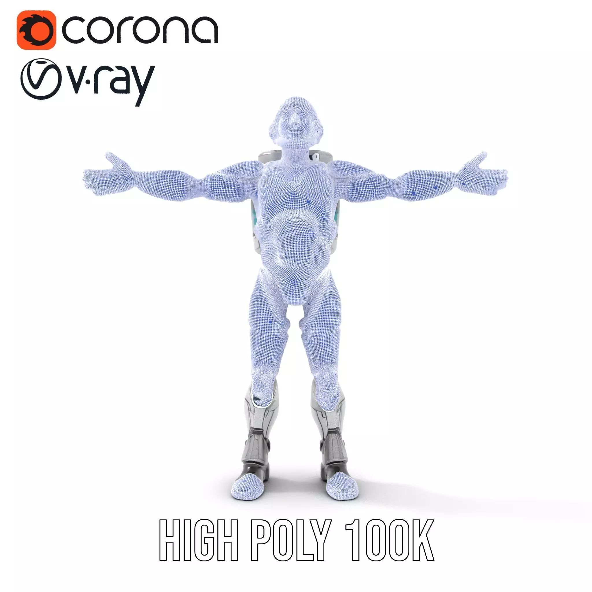 Silver Cybersuit model pack Low-poly 3D model_34